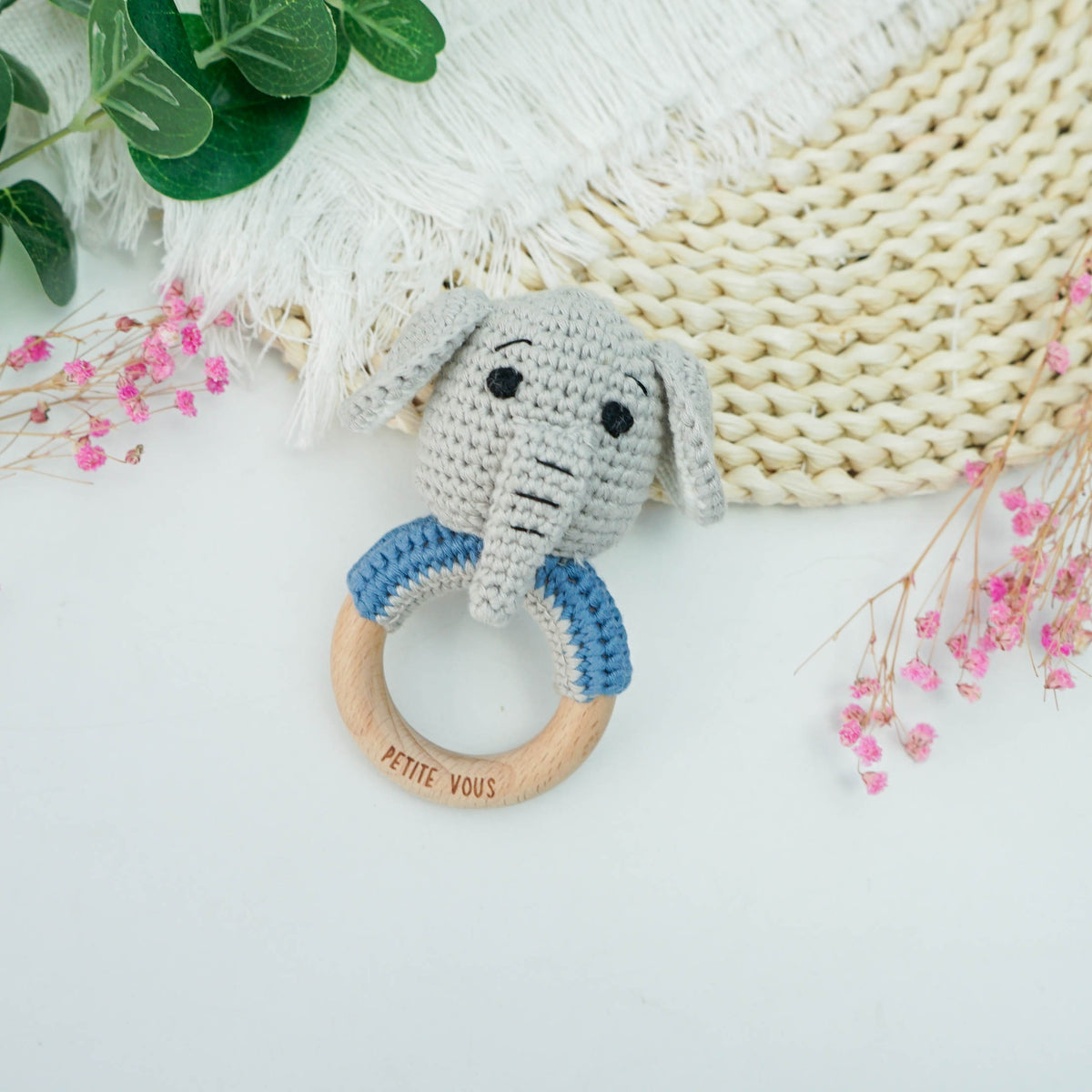 Pettie Vous Crochet Rattle - Ellis Elephant