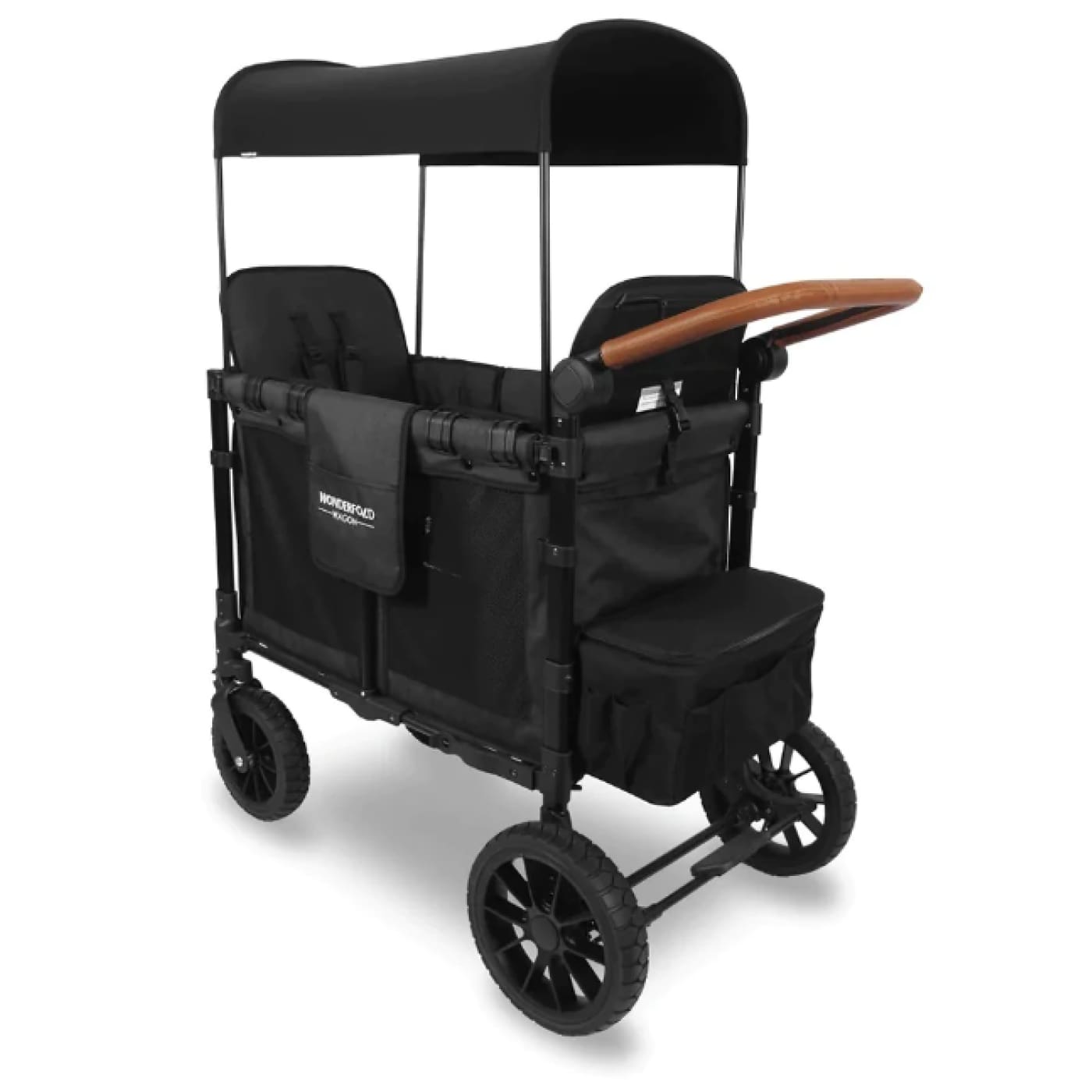 Wonderfold W2 Luxe Double Wagon Charcoal Grey with Black Frame - Charcoal Grey with Black Frame - PRAMS & STROLLERS - WAGONS
