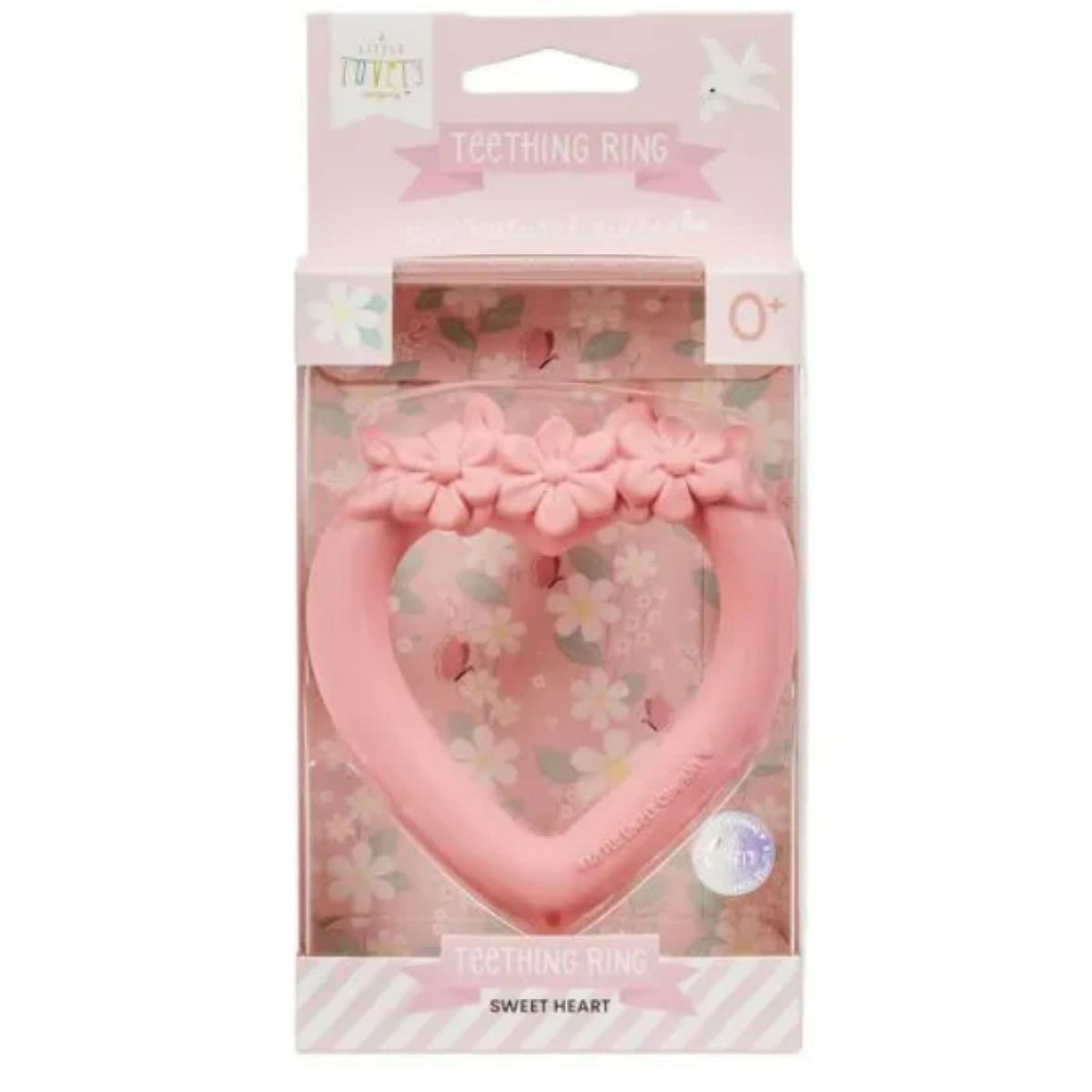 A Little Lovely Company Sweet Heart Teething Rings - Pink - Pink - NURSING &amp; FEEDING - TEETHERS/TEETHING JEWELLERY