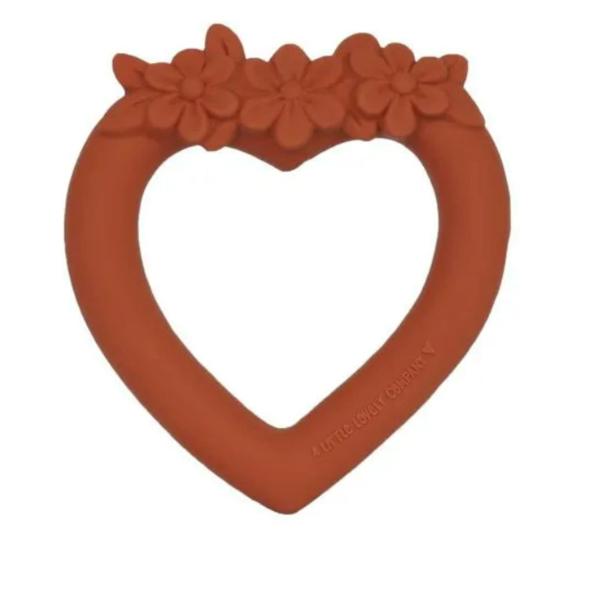 A Little Lovely Company Sweet Heart Teething Rings - Terracotta - Terracotta - NURSING &amp; FEEDING - TEETHERS/TEETHING JEWELLERY