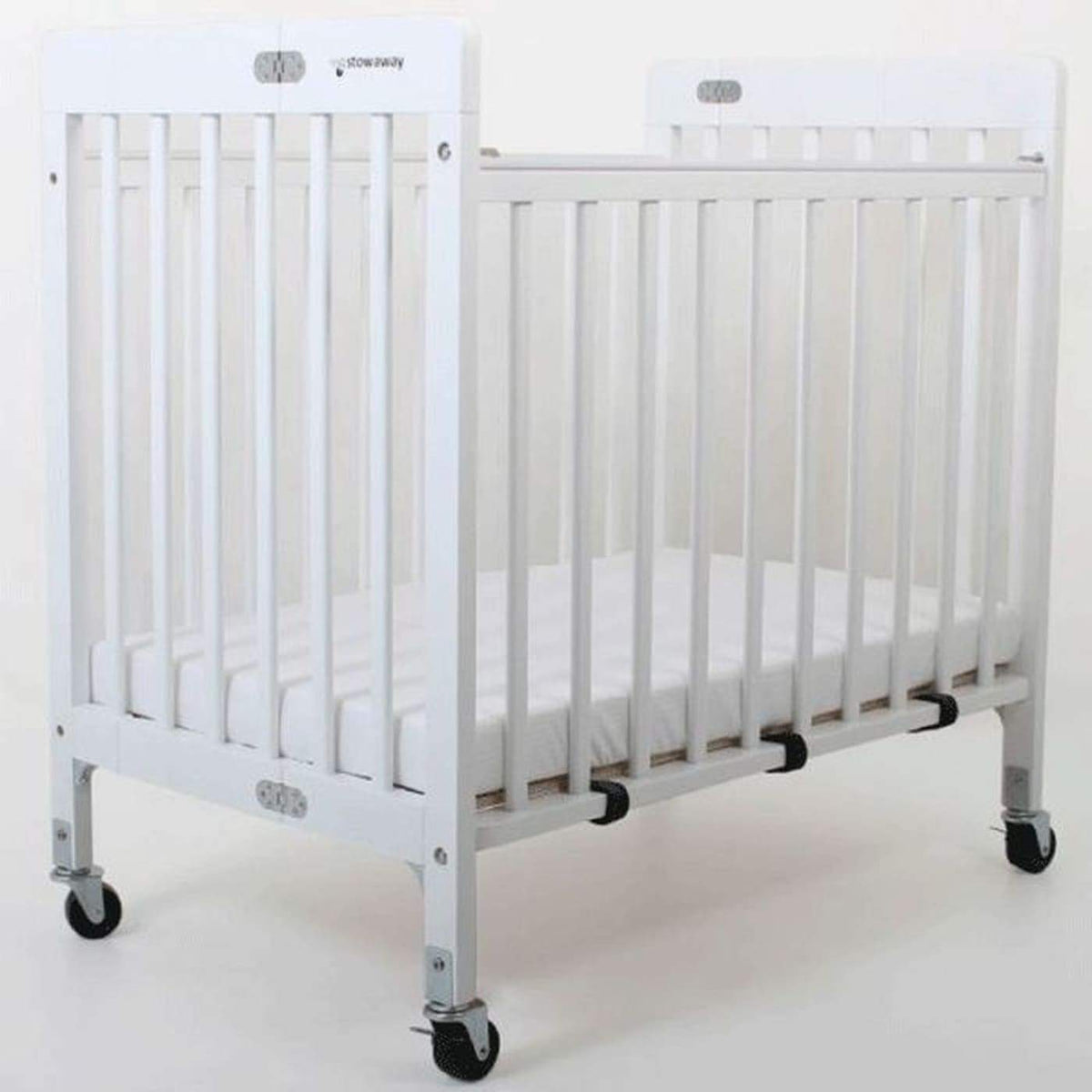 Baby Inc Stowaway Foldable Wooden Cot - White - NURSERY &amp; BEDTIME - COTS