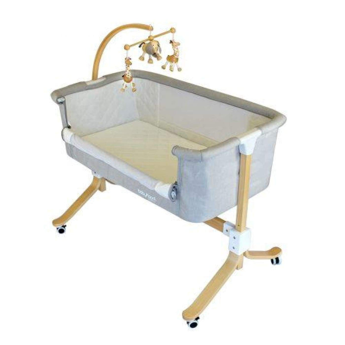 Babyhood Kaylula Co-Sleep Safe Cradle (Elephant/Kangaroo Mobile) - NURSERY &amp; BEDTIME - BASSINETS/CRADLES/CO-SLEEPERS