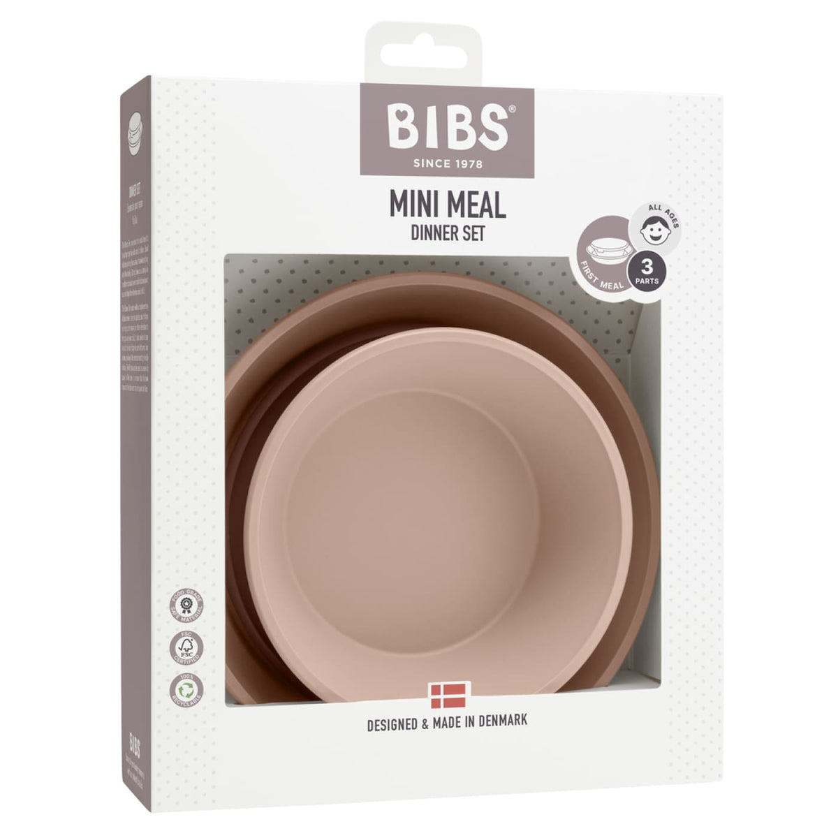BIBS Dinner Plate Set - Blush - Blush - NURSING &amp; FEEDING - CUTLERY/PLATES/BOWLS/TOYS