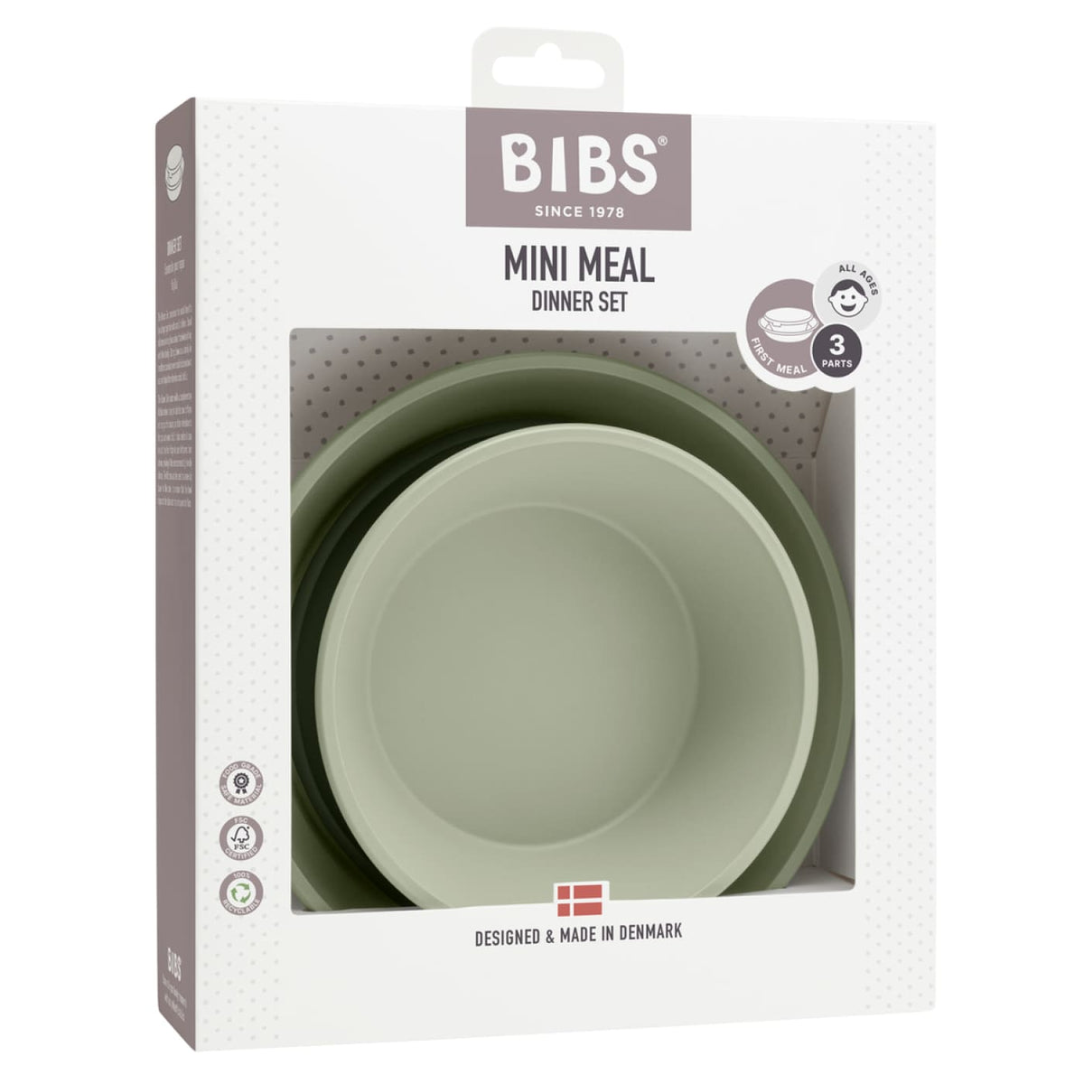BIBS Dinner Plate Set - Sage - Sage - NURSING &amp; FEEDING - CUTLERY/PLATES/BOWLS/TOYS