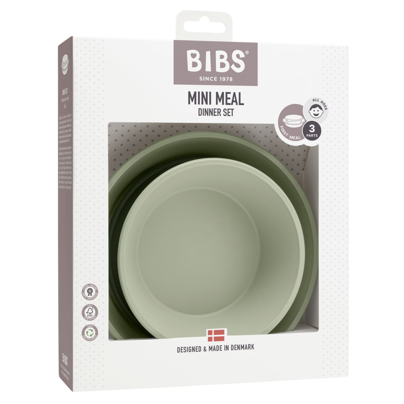 BIBS Dinner Plate Set - Sage - Sage - NURSING & FEEDING - CUTLERY/PLATES/BOWLS/TOYS