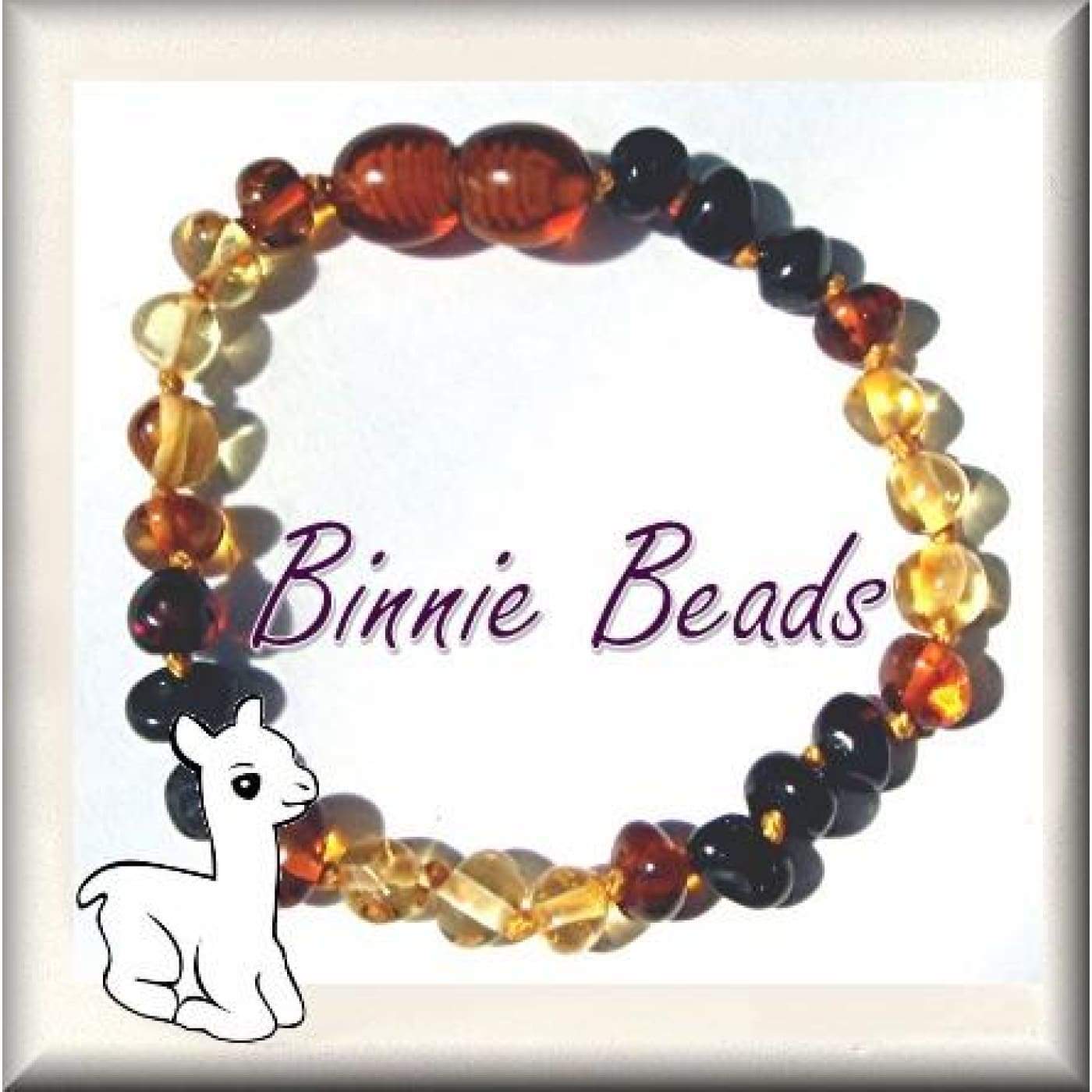 Binnie Baltic Amber Teething Baby Braclet - Rainbow 15CM - NURSING & FEEDING - TEETHERS/TEETHING JEWELLERY