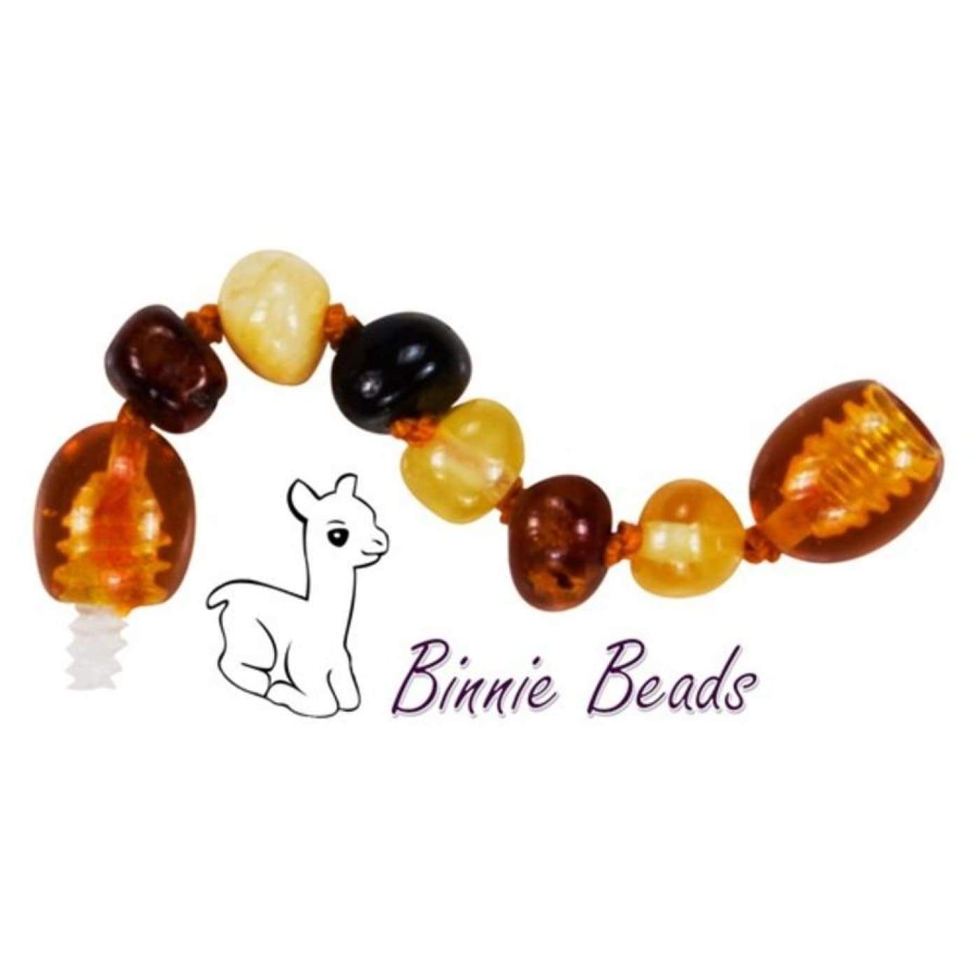 Binnie Baltic Amber Teething Extension - MultiMix 5CM - NURSING & FEEDING - TEETHERS/TEETHING JEWELLERY