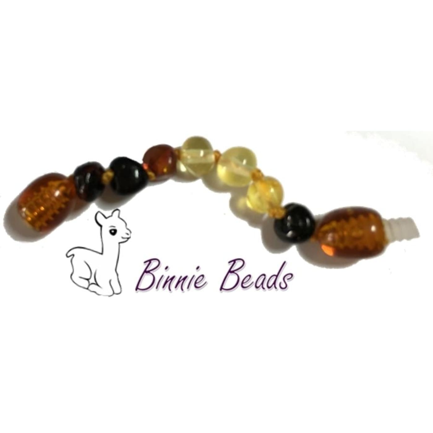 Binnie Baltic Amber Teething Extension - Rainbow 5CM - NURSING & FEEDING - TEETHERS/TEETHING JEWELLERY