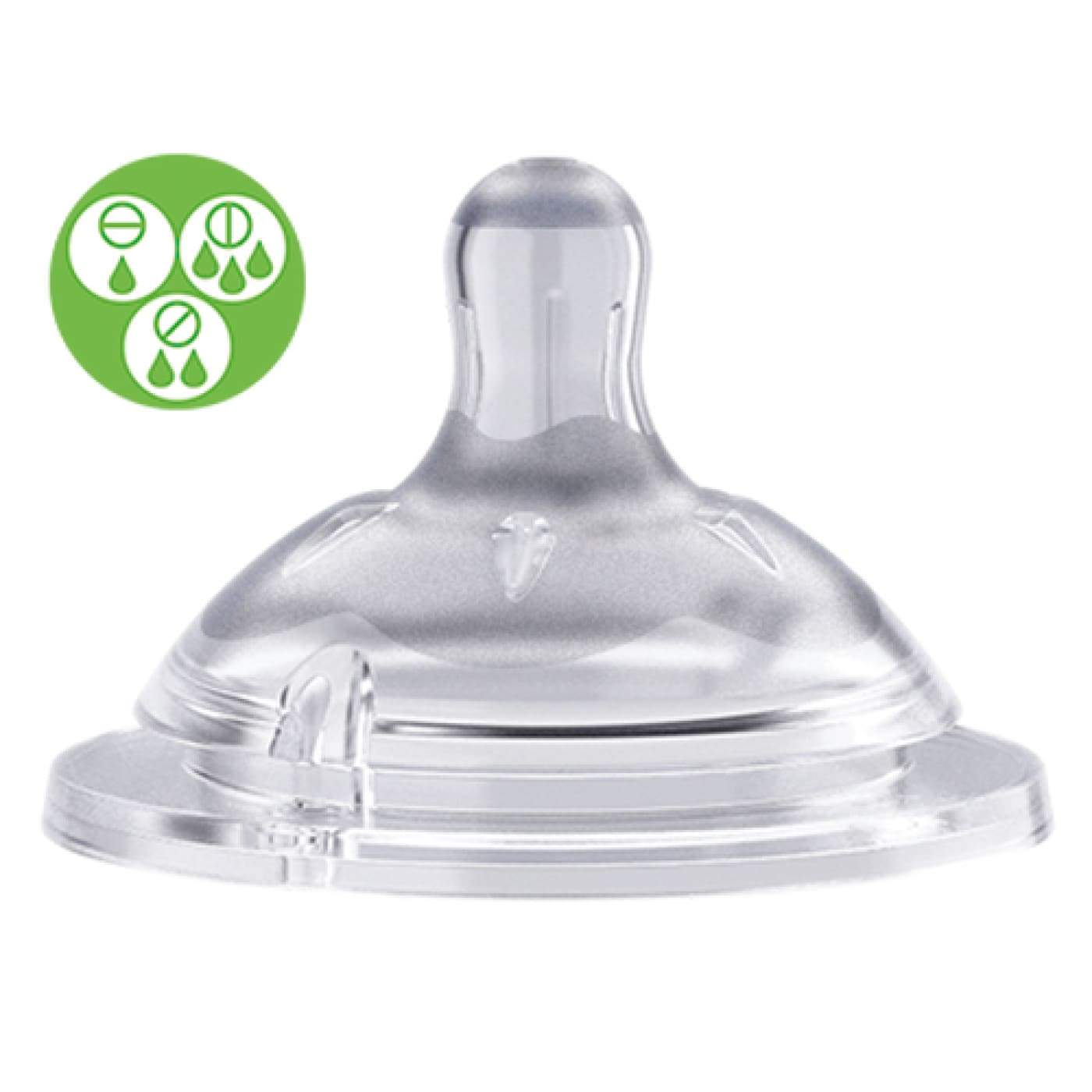 Chicco Natural Feeling Silicone Teat 4M+ 2pk - Adjustable Flow - NURSING & FEEDING - BOTTLE ACCESSORIES