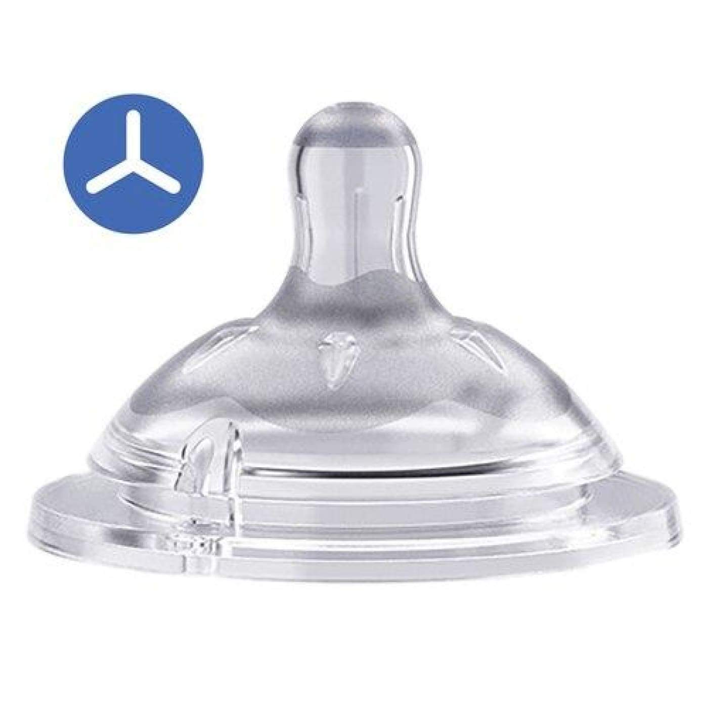 Chicco Natural Feeling Silicone Teat 6M+ 2pk - Food Flow - NURSING & FEEDING - BOTTLE ACCESSORIES