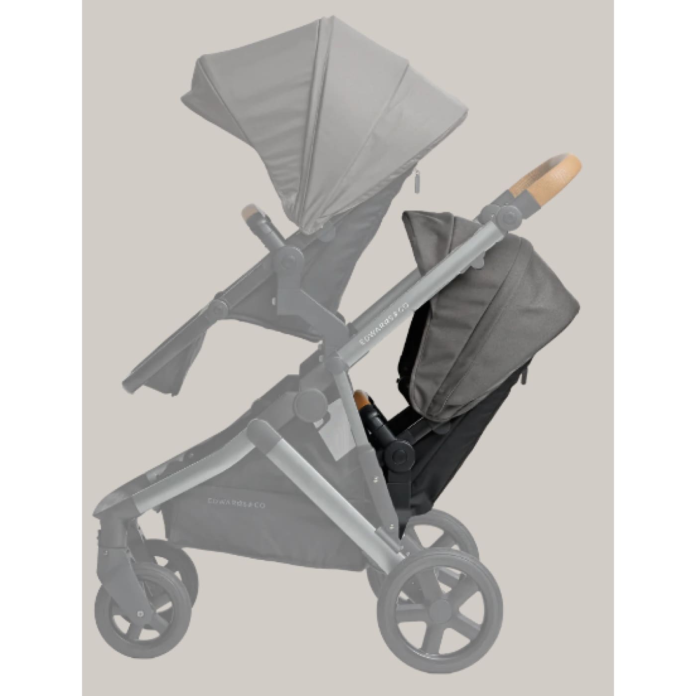 Edwards & Co Olive Stroller Second Seat Kit Special Edition - Ochre Grey - Ochre Grey - PRAMS & STROLLERS - TODDLER SEATS/CONVERSION KITS