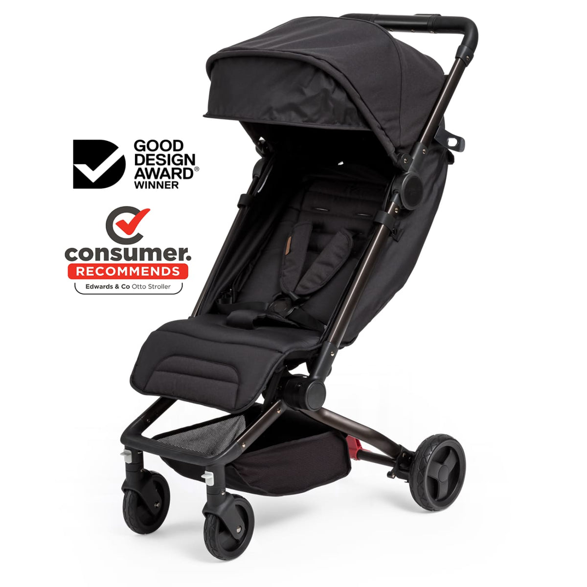 Edwards &amp; Co Otto - Black Luxe - Black Luxe - PRAMS &amp; STROLLERS - 3 WHEEL TSC