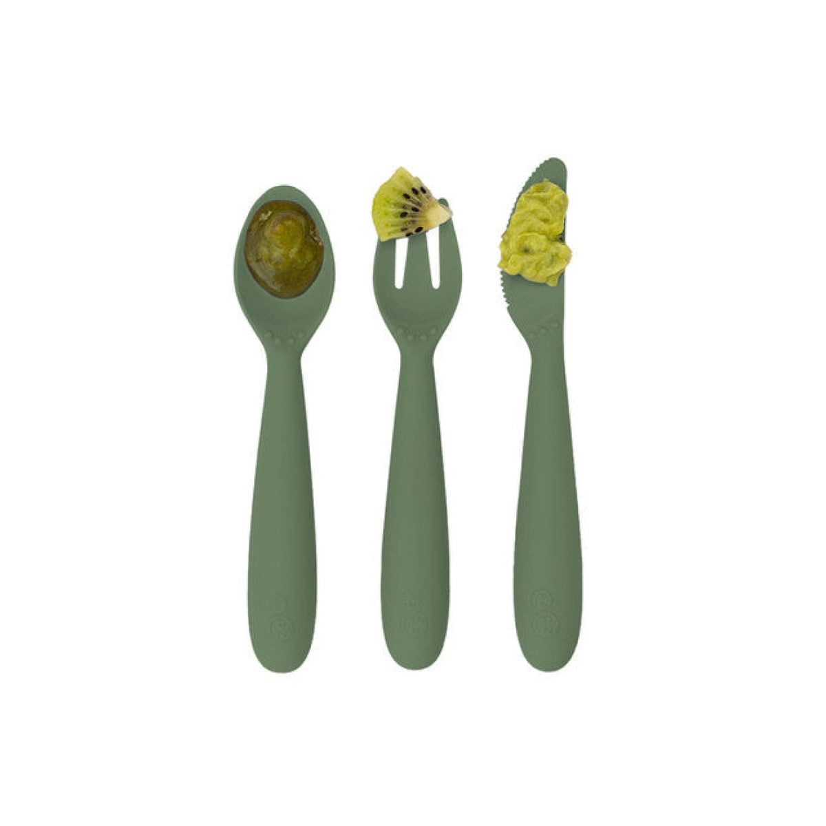 EZPZ Happy Utensils - Olive - Olive - NURSING &amp; FEEDING - CUTLERY/PLATES/BOWLS/TOYS