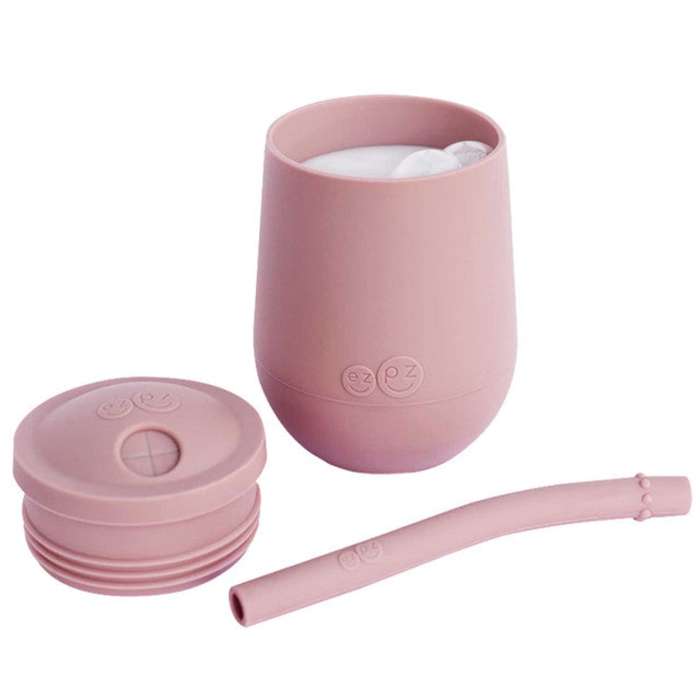 EZPZ Mini Cup + Straw Training System - Blush - Blush - NURSING & FEEDING - CUTLERY/PLATES/BOWLS/TOYS
