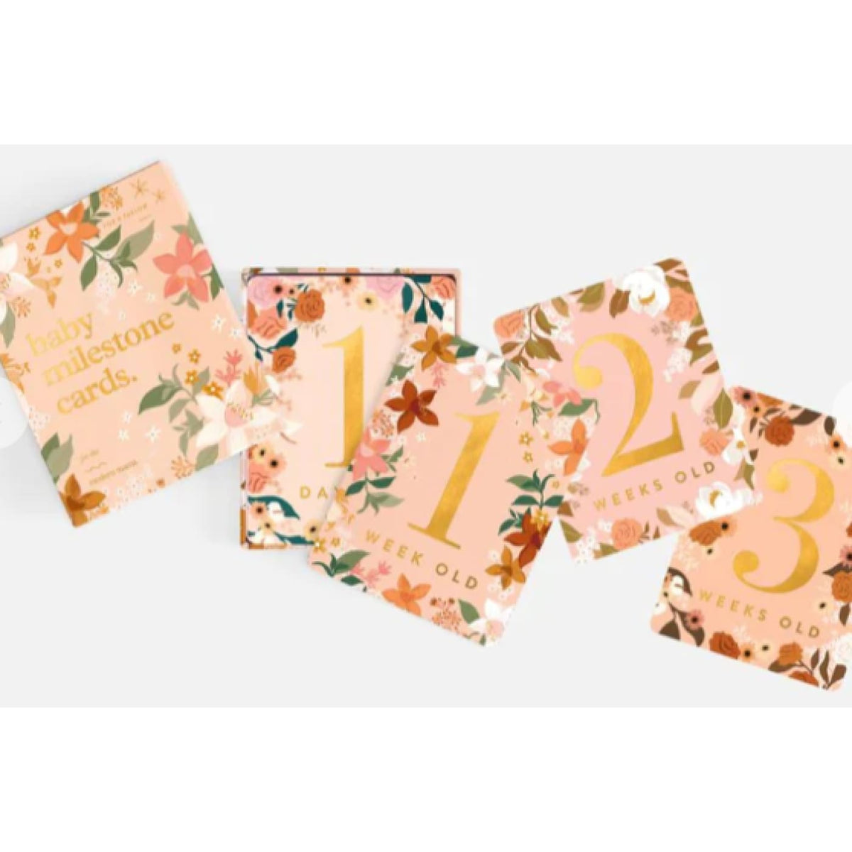 Fox &amp; Fallow Baby Milestone Cards - Floral - GIFTWARE - MILESTONE BLOCKS/CARDS
