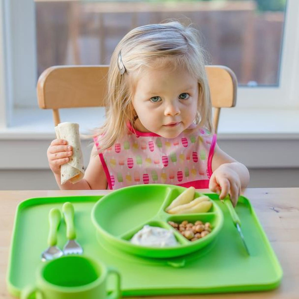 Green Sprouts Learning Plate 12m+ - Green - 12M+ - NURSING &amp; FEEDING - CUTLERY/PLATES/BOWLS/TOYS