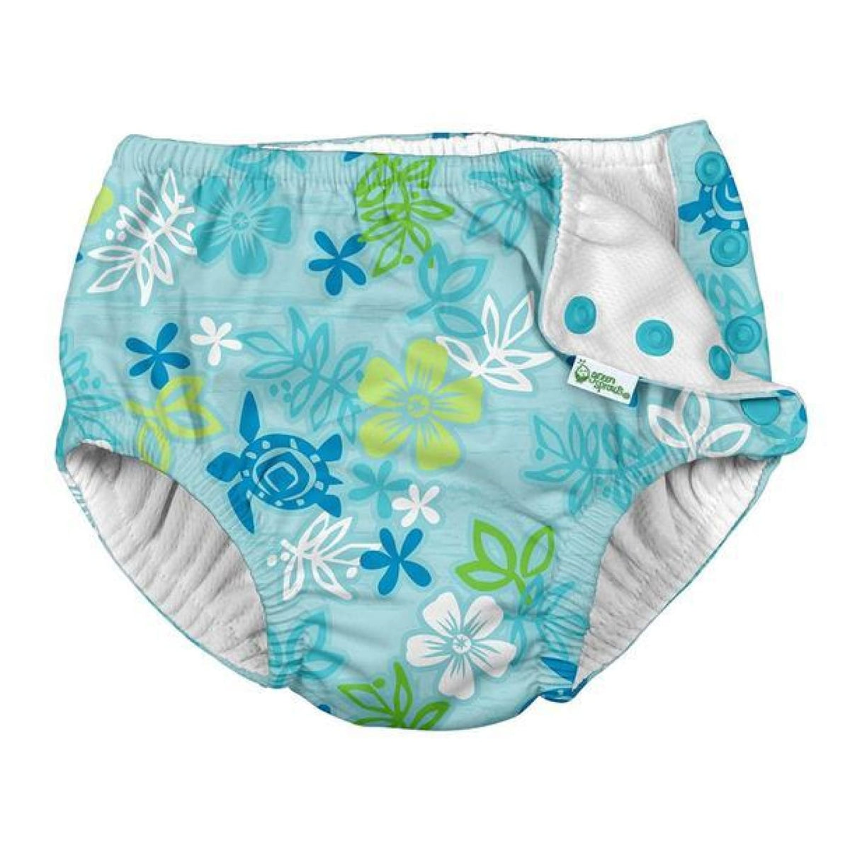 i play Snap Reusable Absorbent Swimsuit Diaper 12M - Aqua Hawaiin Turtle - 12M / Aqua Hawaiin Turtle - BABY &amp; TODDLER CLOTHING - 