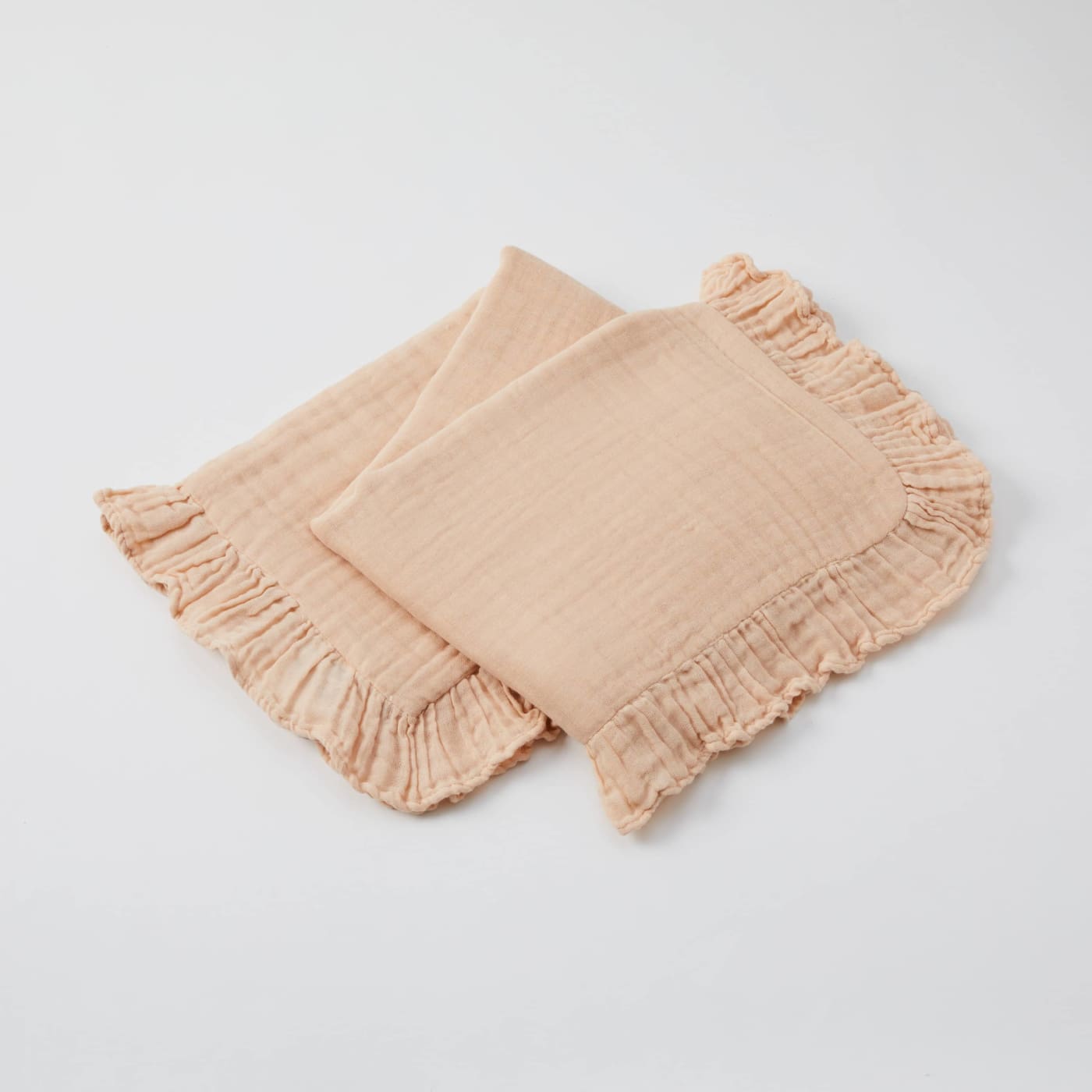 Jiggle & Giggle Frill Hem Muslin Baby Blanket - Pink Clay - Pink Clay - NURSERY & BEDTIME - BLANKETS