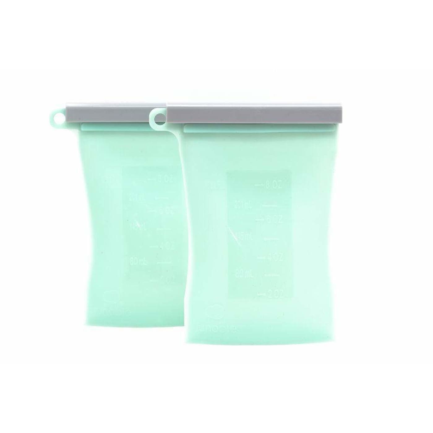 Junobie Reusable Silicone Breastmilk Storage Bags 2Pack - Mint - Mint - NURSING & FEEDING - CONTAINERS/FEEDERS