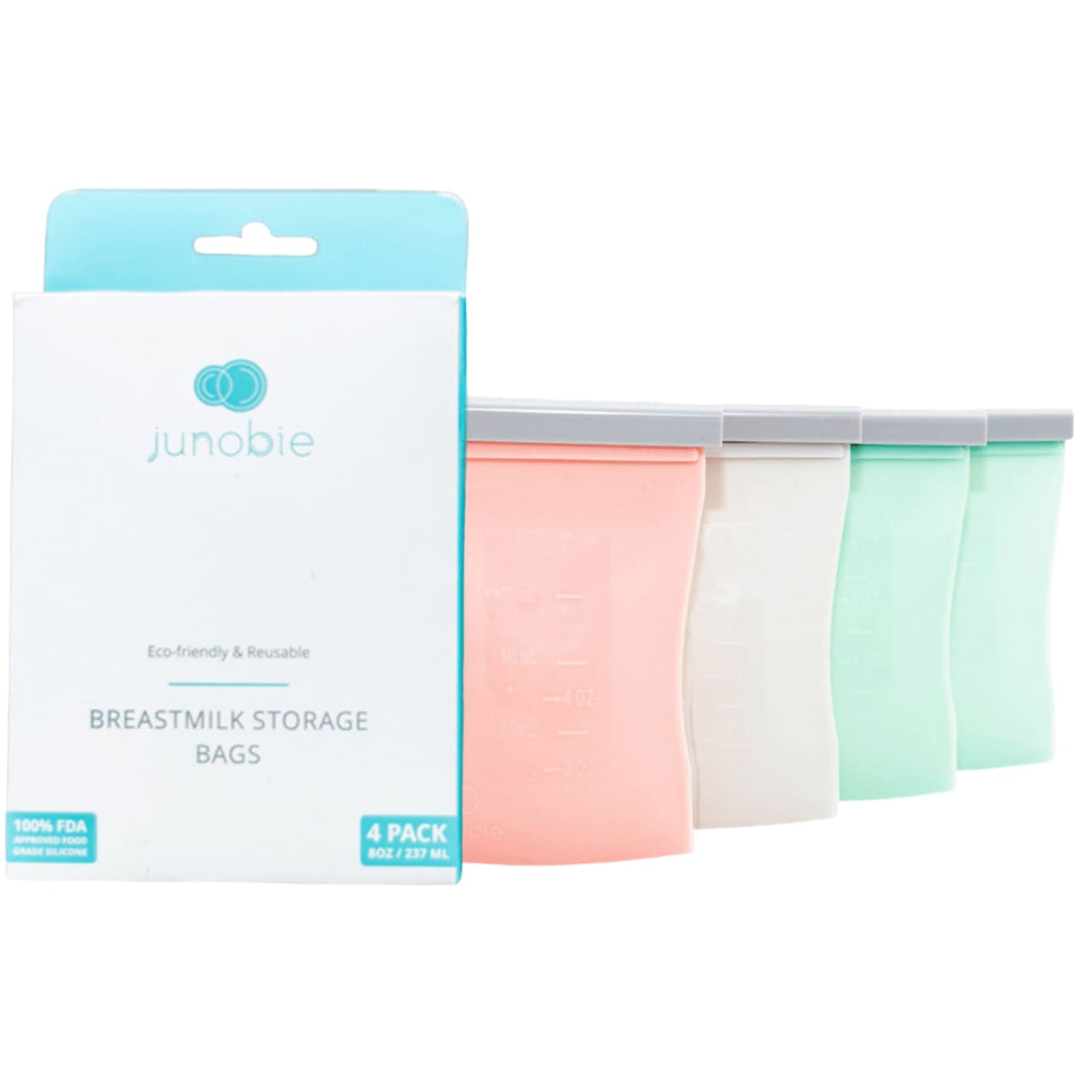 Junobie Reusable Silicone Breastmilk Storage Bags 4Pack - NURSING &amp; FEEDING - CONTAINERS/FEEDERS