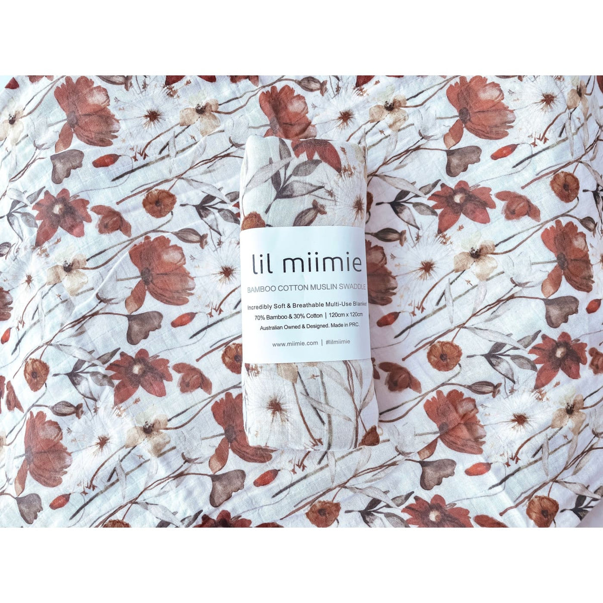 Lil Miimie Bamboo Muslin Swaddle - Autumn - Autumn - NURSERY &amp; BEDTIME - SWADDLES/WRAPS