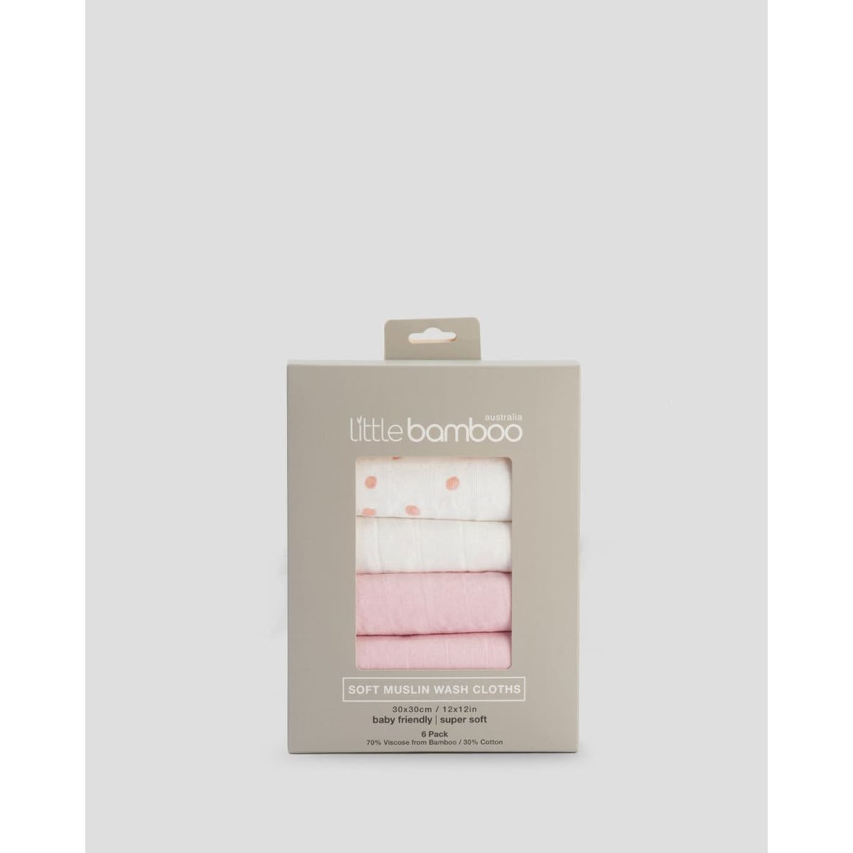 Little Bamboo Muslin Washers 6PK - Dusty Pink - Dusty Pink - BATHTIME &amp; CHANGING - TOWELS/WASHERS