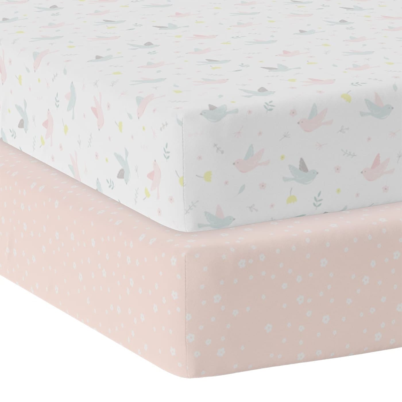 Living Textiles 2-pack Jersey Cot Fitted Sheet - Ava/Blush Floral - Ava/Blush Floral - NURSERY & BEDTIME - COT MANCHESTER