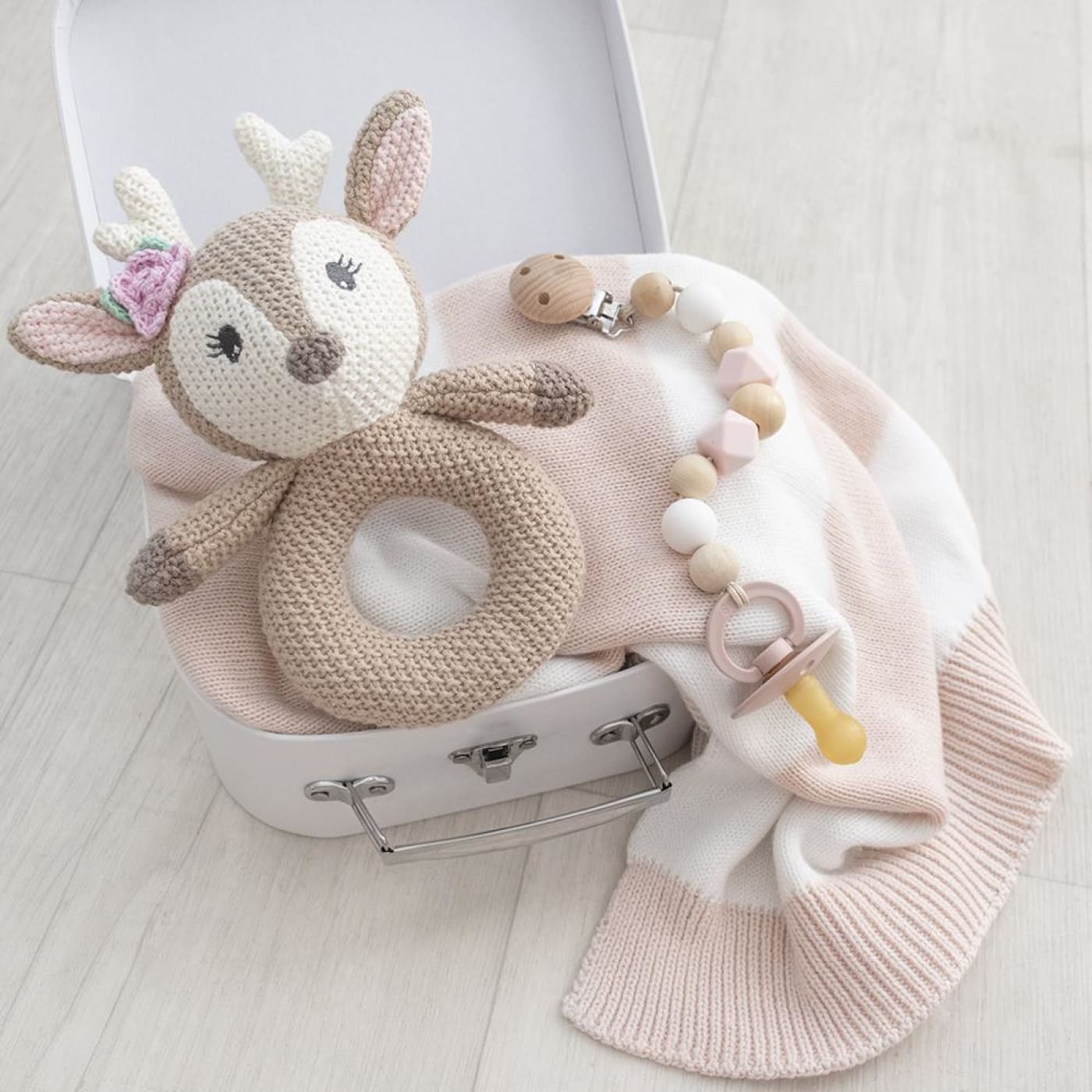 Living Textiles Whimsical Knitted Ring Rattle - Ava Fawn - Ava Fawn - TOYS & PLAY - BLANKIES/COMFORTERS/RATTLES