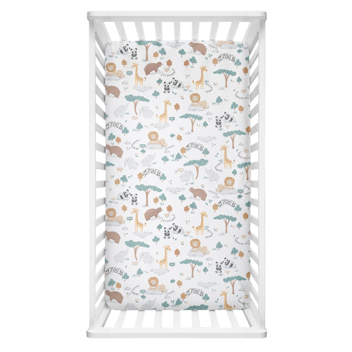 Lolli Living Cot Fitted Sheet - Day at the Zoo - Day at the Zoo - NURSERY & BEDTIME - COT MANCHESTER