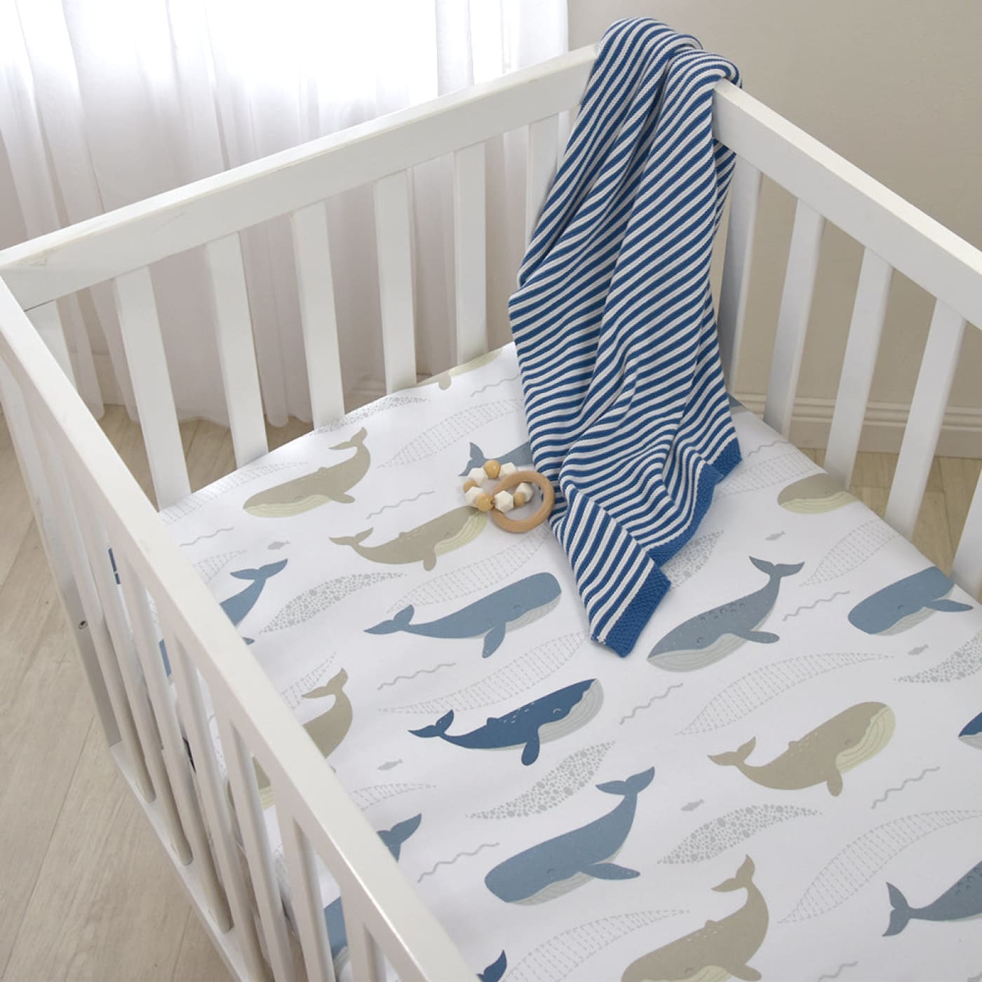 Lolli Living Cot Fitted sheet - Oceania Whales - Oceania - NURSERY & BEDTIME - COT MANCHESTER