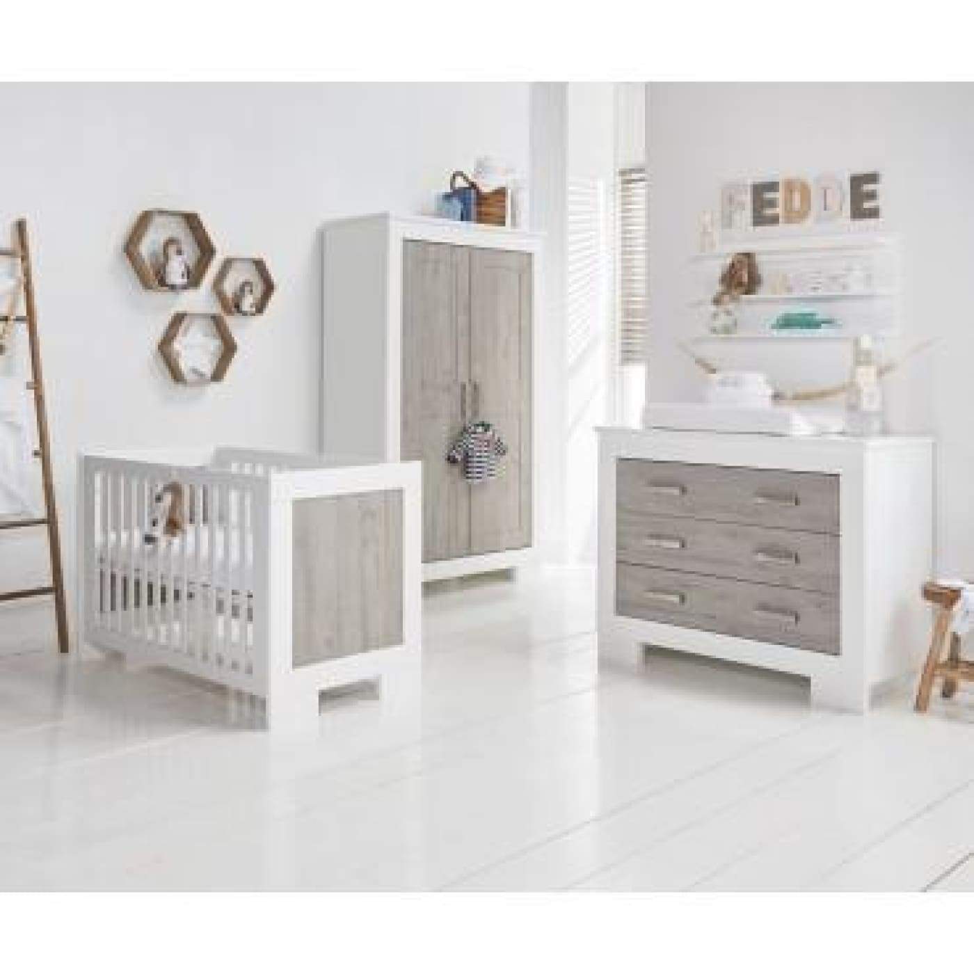 Love N Care Lucca Chest - White/Ash - NURSERY & BEDTIME - CHESTS/DRESSERS/TALLBOYS
