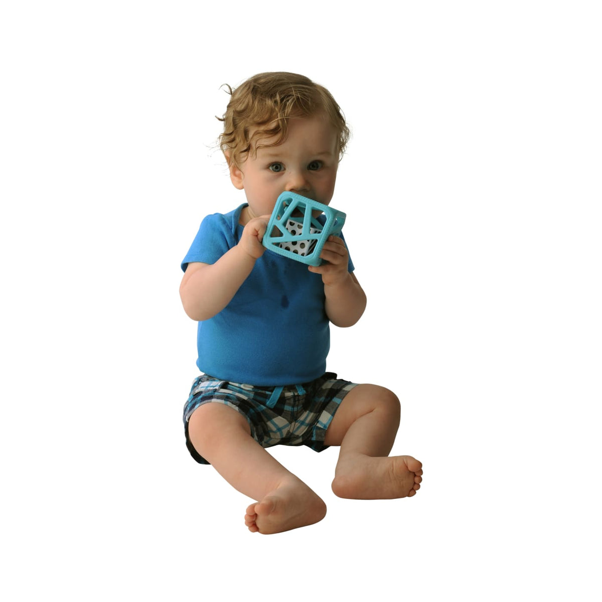 Malarkey Kids Chew Cube - Blue - NURSING &amp; FEEDING - TEETHERS/TEETHING JEWELLERY