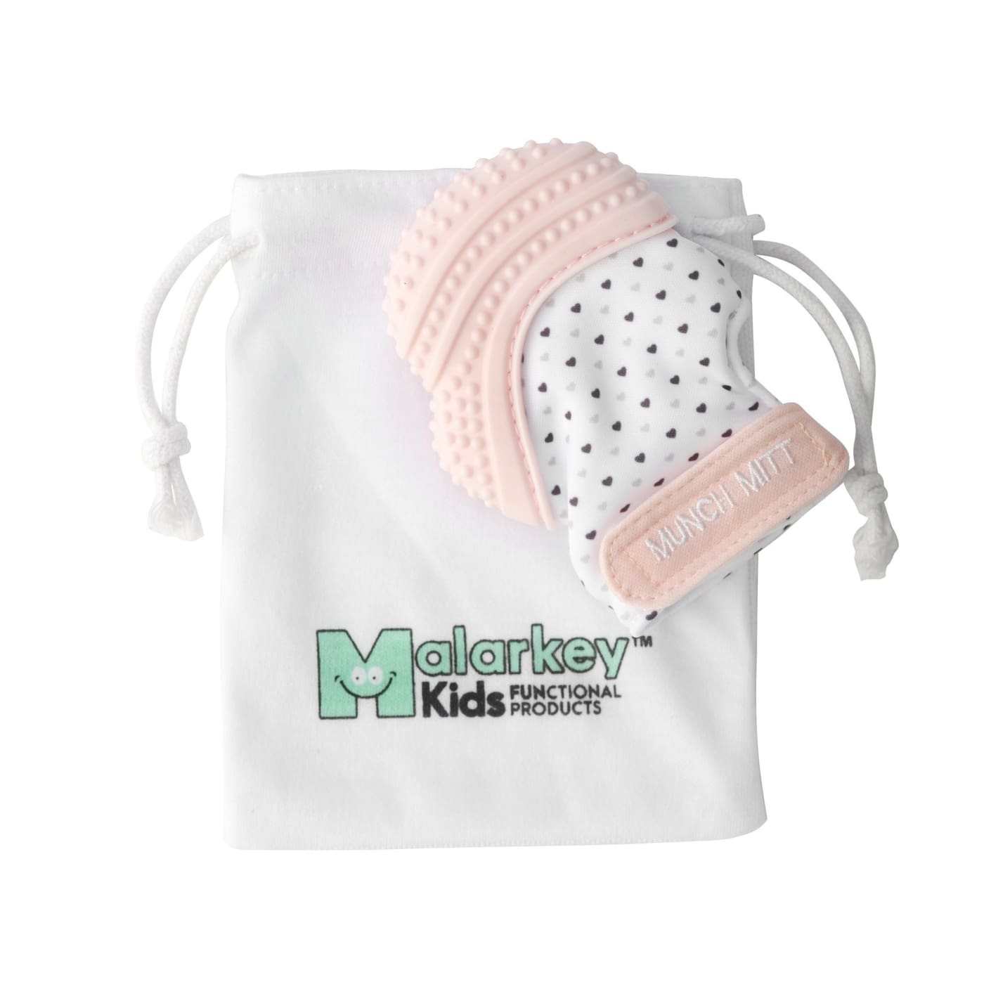 Malarkey Kids Munch Mitt Teething Mitten - Pastel Pink - NURSING & FEEDING - TEETHERS/TEETHING JEWELLERY