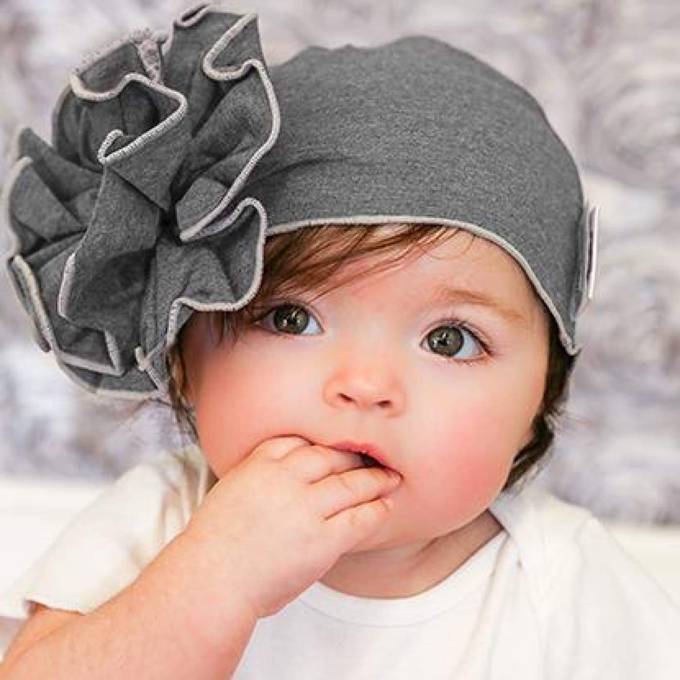 Mod Swad Bamboo Flower Beanie - Metro - Large - Large / Metro - BABY & TODDLER CLOTHING - BEANIES/HATS