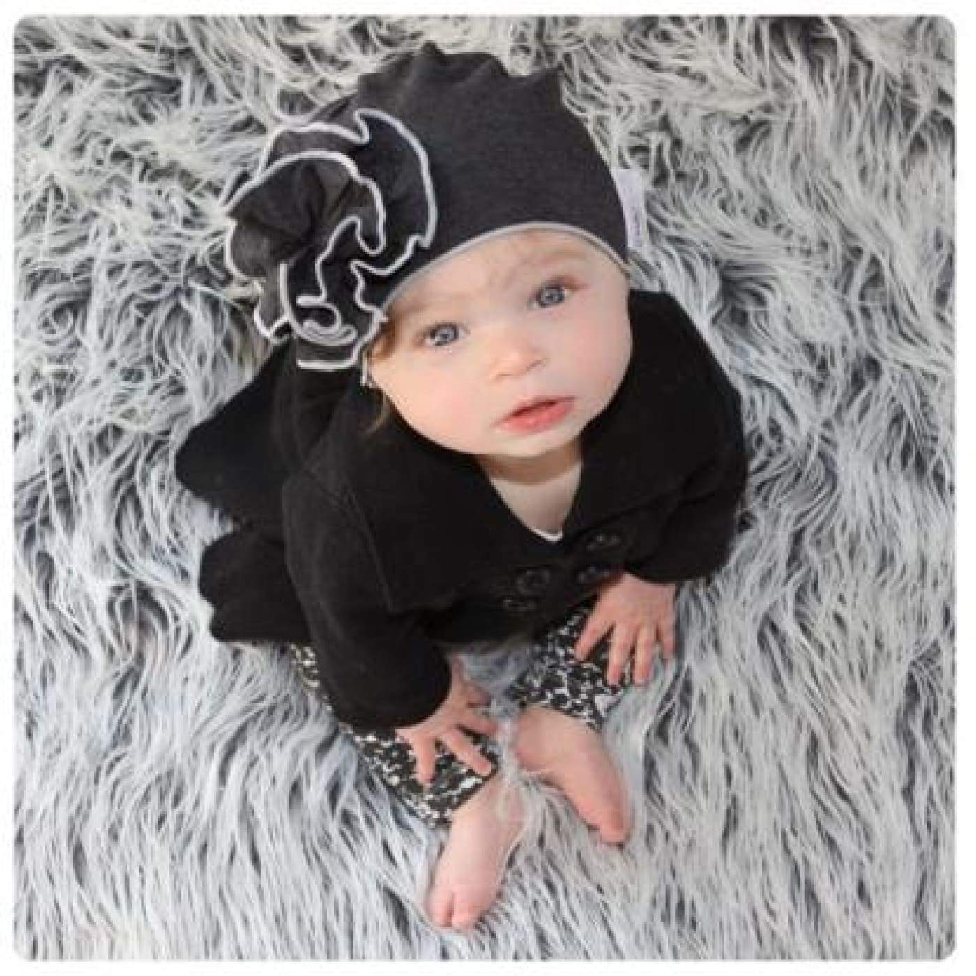 Mod Swad Bamboo Flower Beanie - Rockstar - Large - Large / Rockstar - BABY & TODDLER CLOTHING - BEANIES/HATS