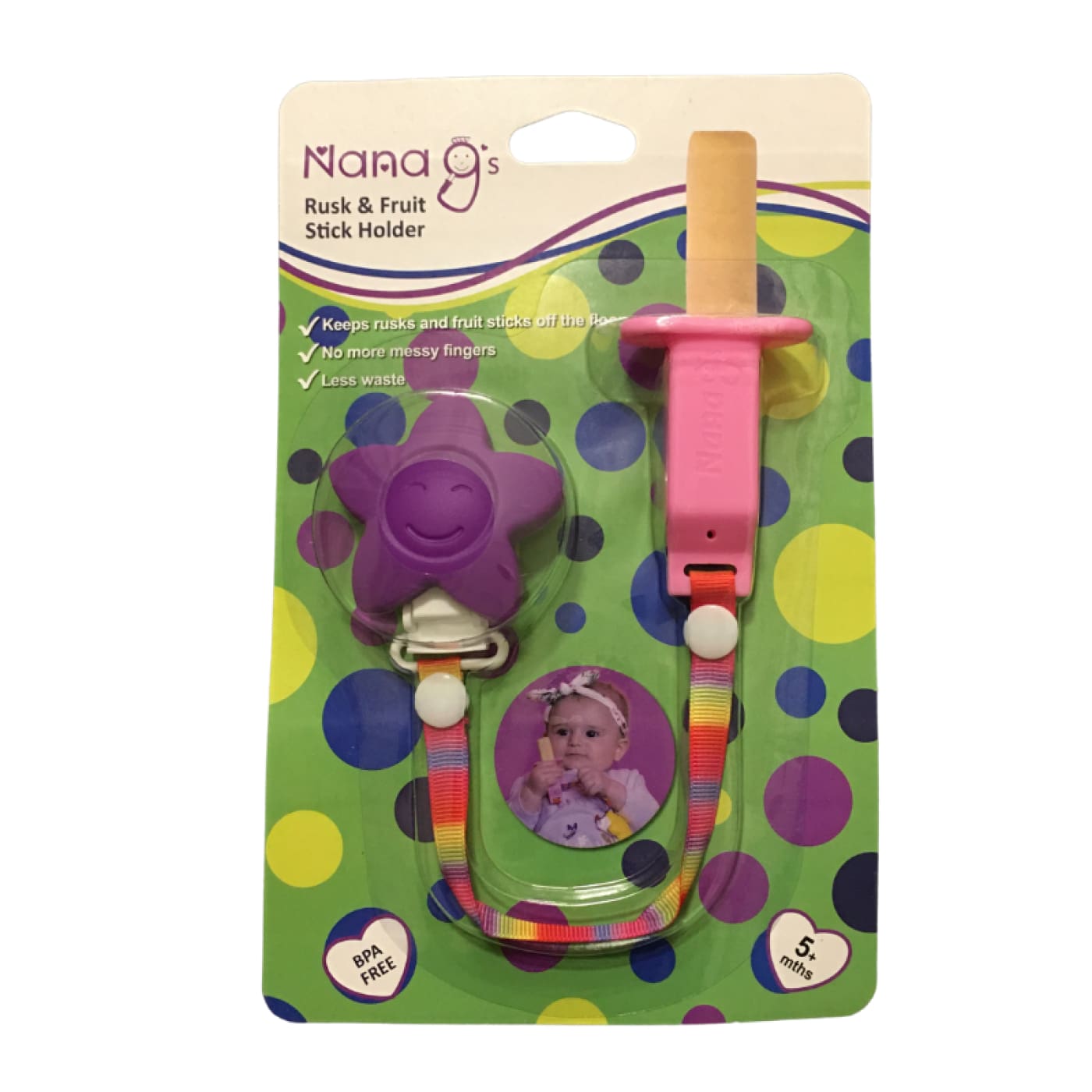 Nana gs Rusk & Fruit Stick Holder - Pink/Purple - pink/purple - NURSING & FEEDING - CONTAINERS/FEEDERS