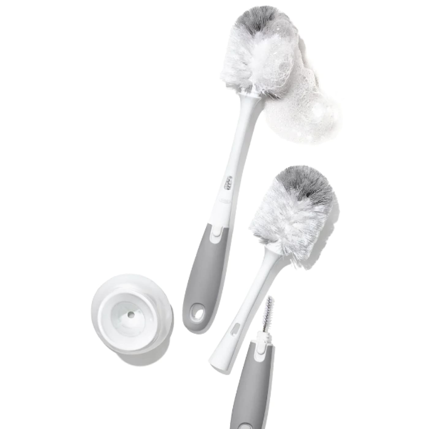 Oxo Tot Bottle Brush Bundle Set - Grey - Grey - NURSING & FEEDING - BOTTLE ACCESSORIES
