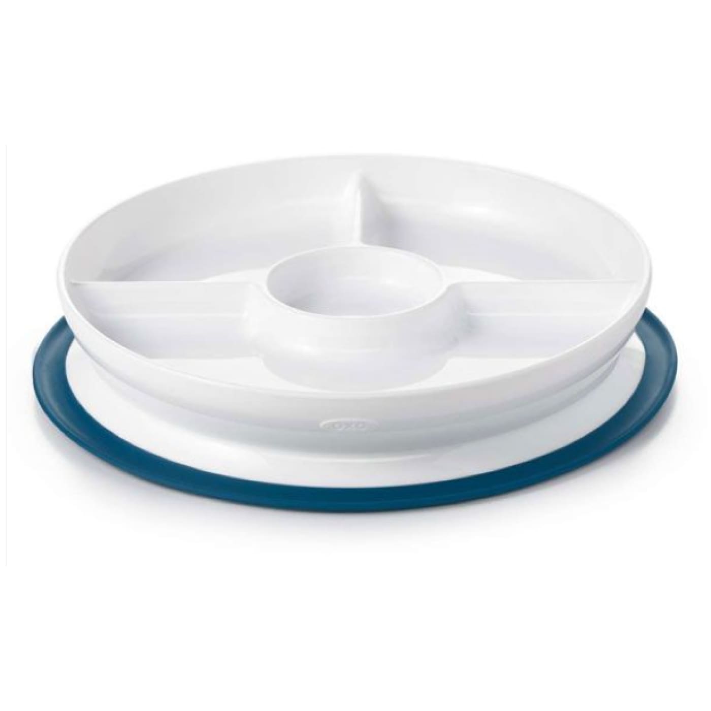Oxo Tot Stick & Stay Suction Divided Plate - Navy - Navy - NURSING & FEEDING - CUTLERY/PLATES/BOWLS/TOYS