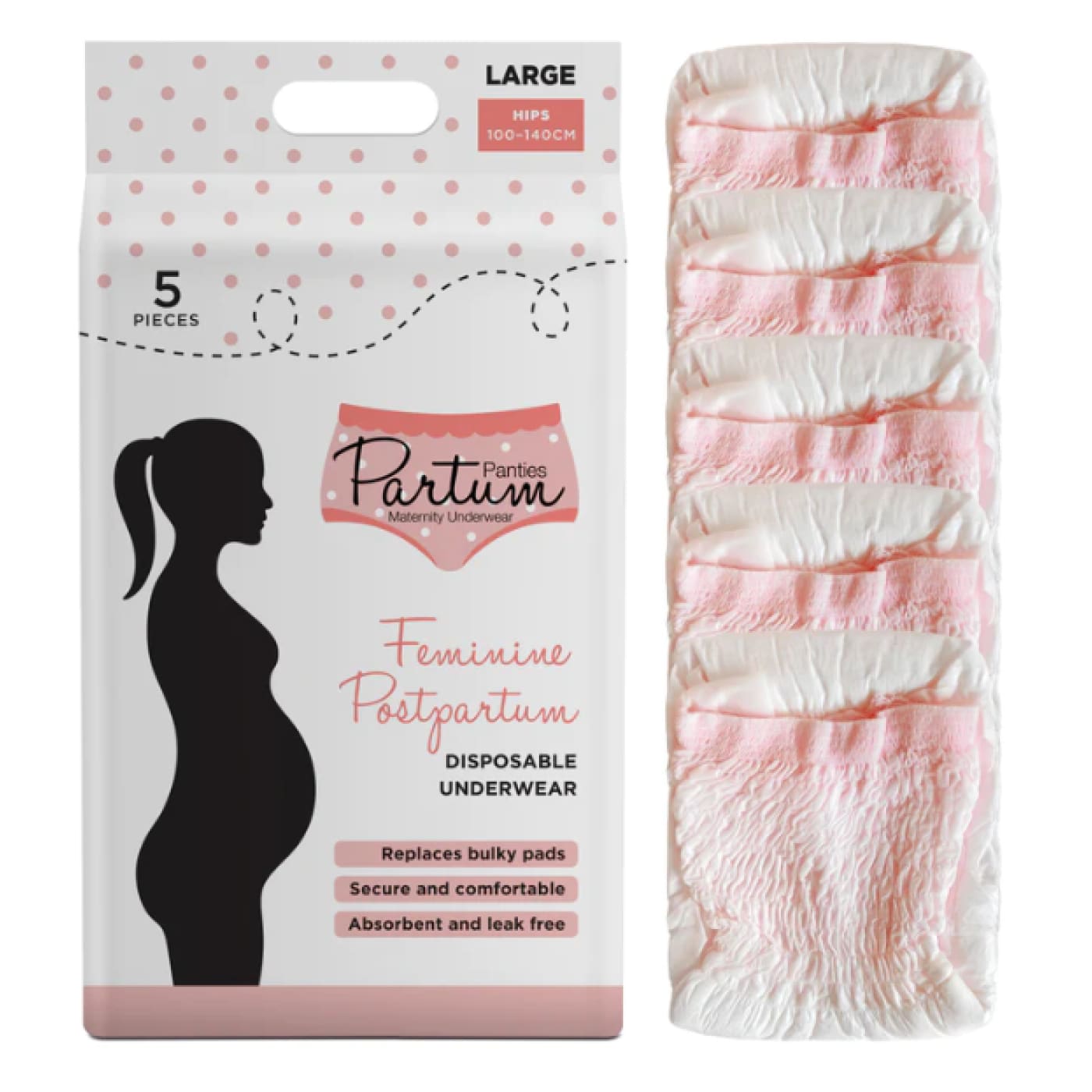 Partum Panties - Maternity Disposable Pack 5 - Large - Large - FOR MUM - MATERNITY BRAS/CAMI TOPS/UNDERWEAR