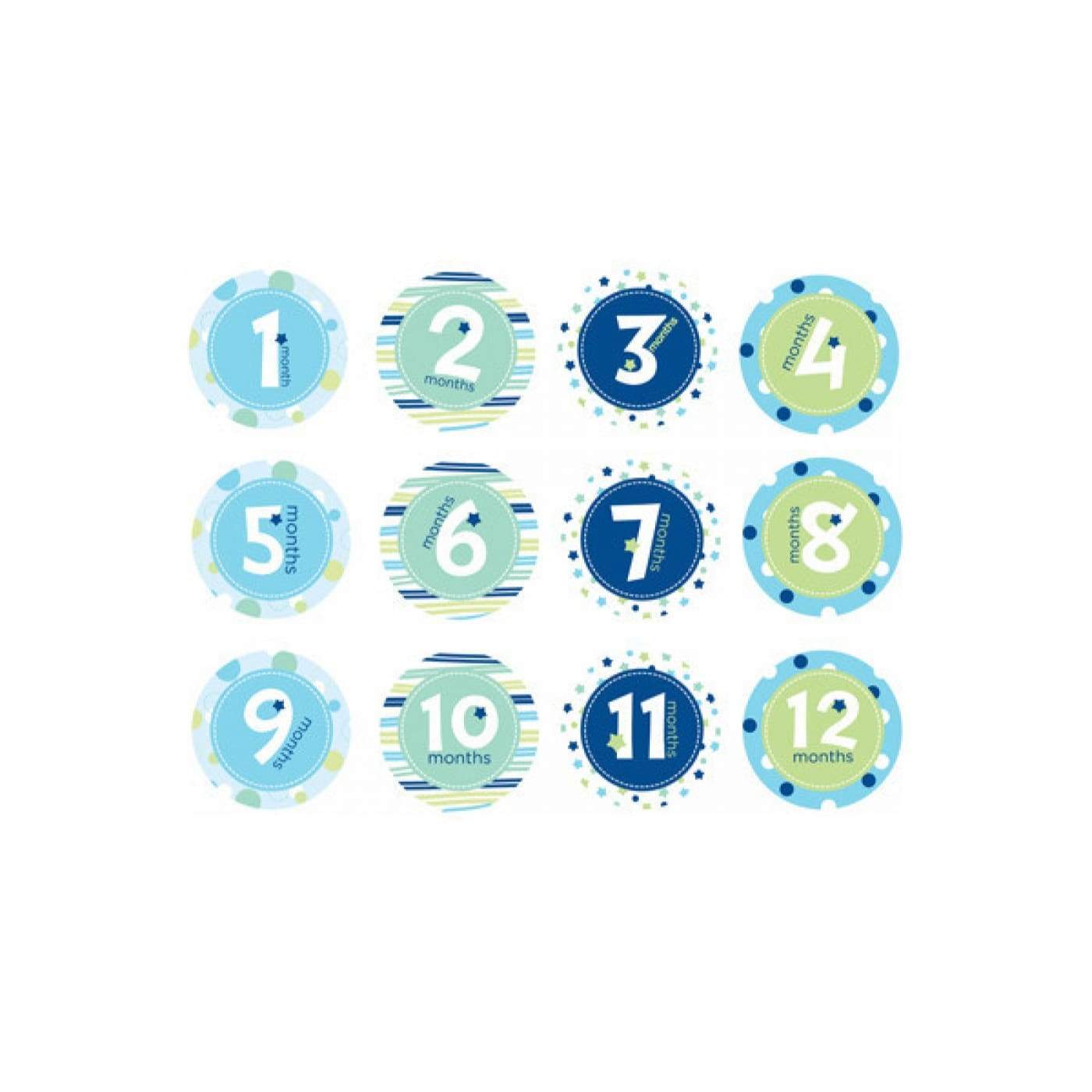 Pearhead First Year Belly Stickers - Blue - Blue - Baby - Gift