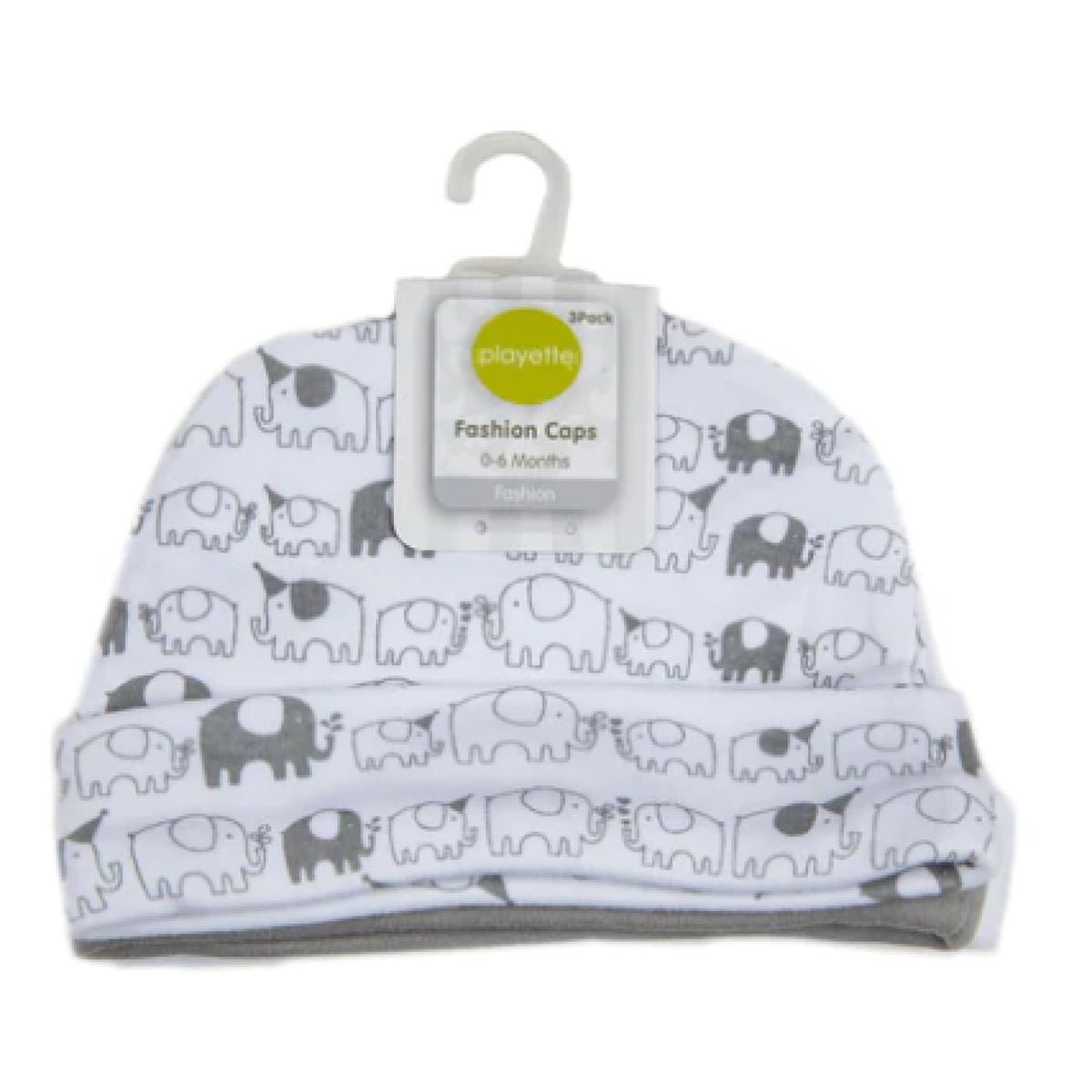 Playette Newborn Fashion Caps - Party Elephant 3PC - 3pce / Elephant - BABY &amp; TODDLER CLOTHING - BEANIES/HATS