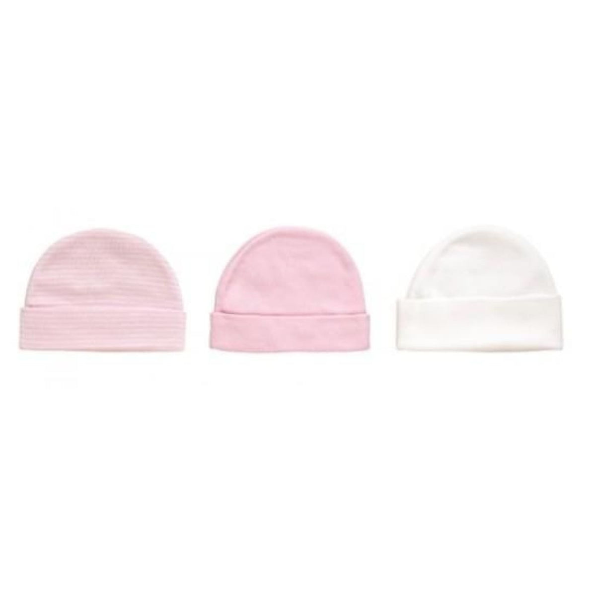 Playette Preemie Caps - Pink/White 3PK - Prem / Pink/White - BABY &amp; TODDLER CLOTHING - BEANIES/HATS