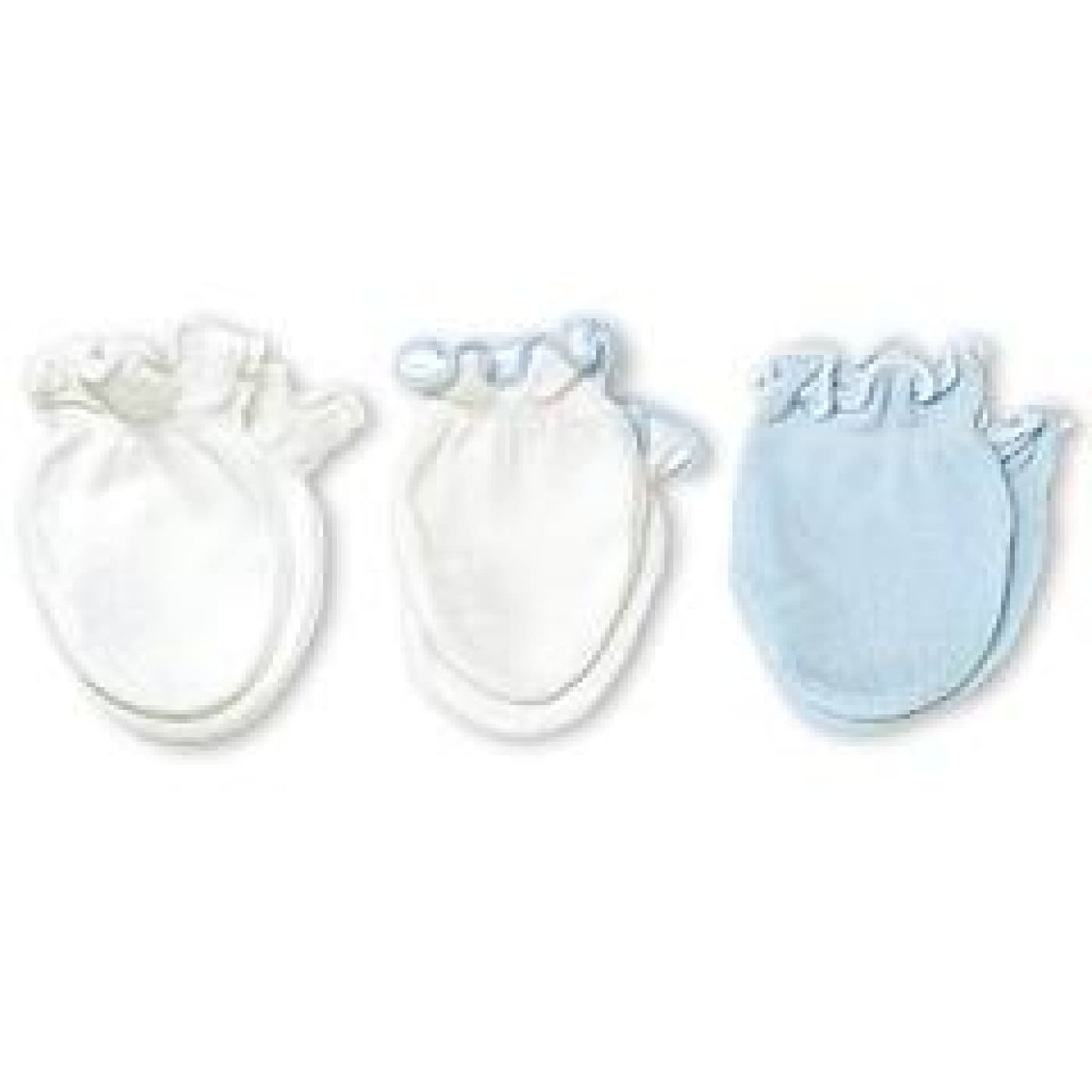Playette Preemie Mittens - Blue/White 3PK - Prem / Blue/White - BABY & TODDLER CLOTHING - MITTENS/SOCKS/SHOES