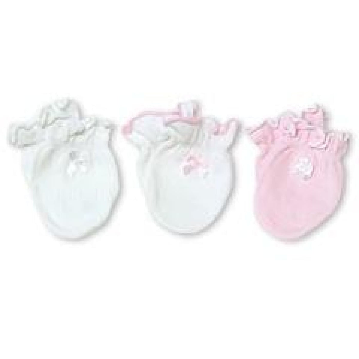 Playette Preemie Mittens - Pink/White 3PK - Prem / Pink/White - BABY &amp; TODDLER CLOTHING - MITTENS/SOCKS/SHOES