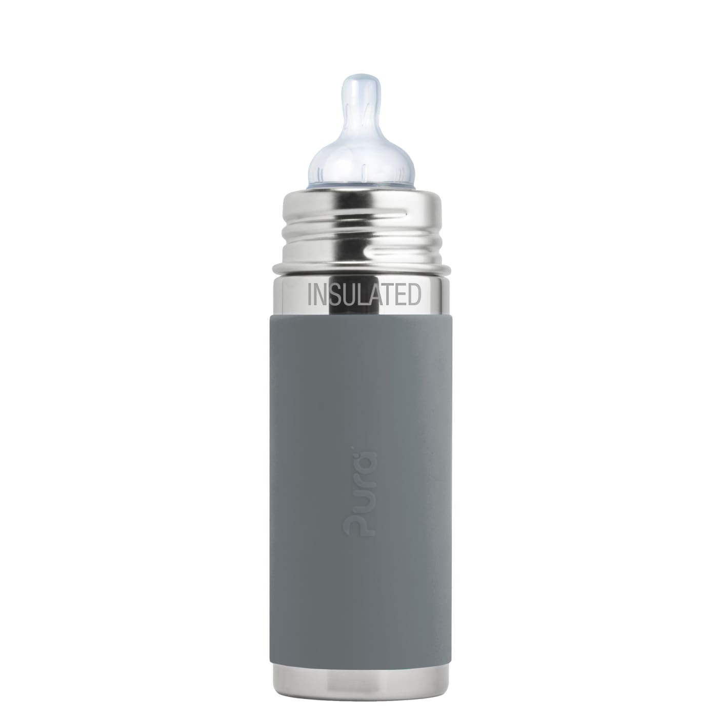 Pura Kiki 260ml Insulated Infant Stainless Steel Bottle - Slate - 260ml / Slate - NURSING & FEEDING - ECO RANGE