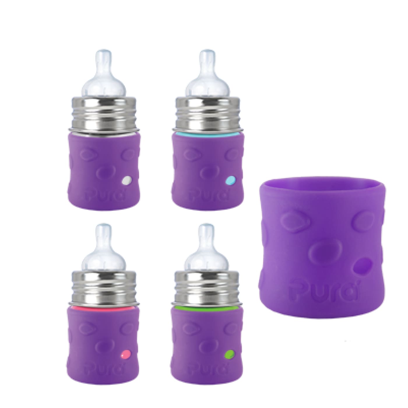 Pura Kiki Short Silicone Pebble Full Sleeve - Purple - NURSING & FEEDING - ECO RANGE