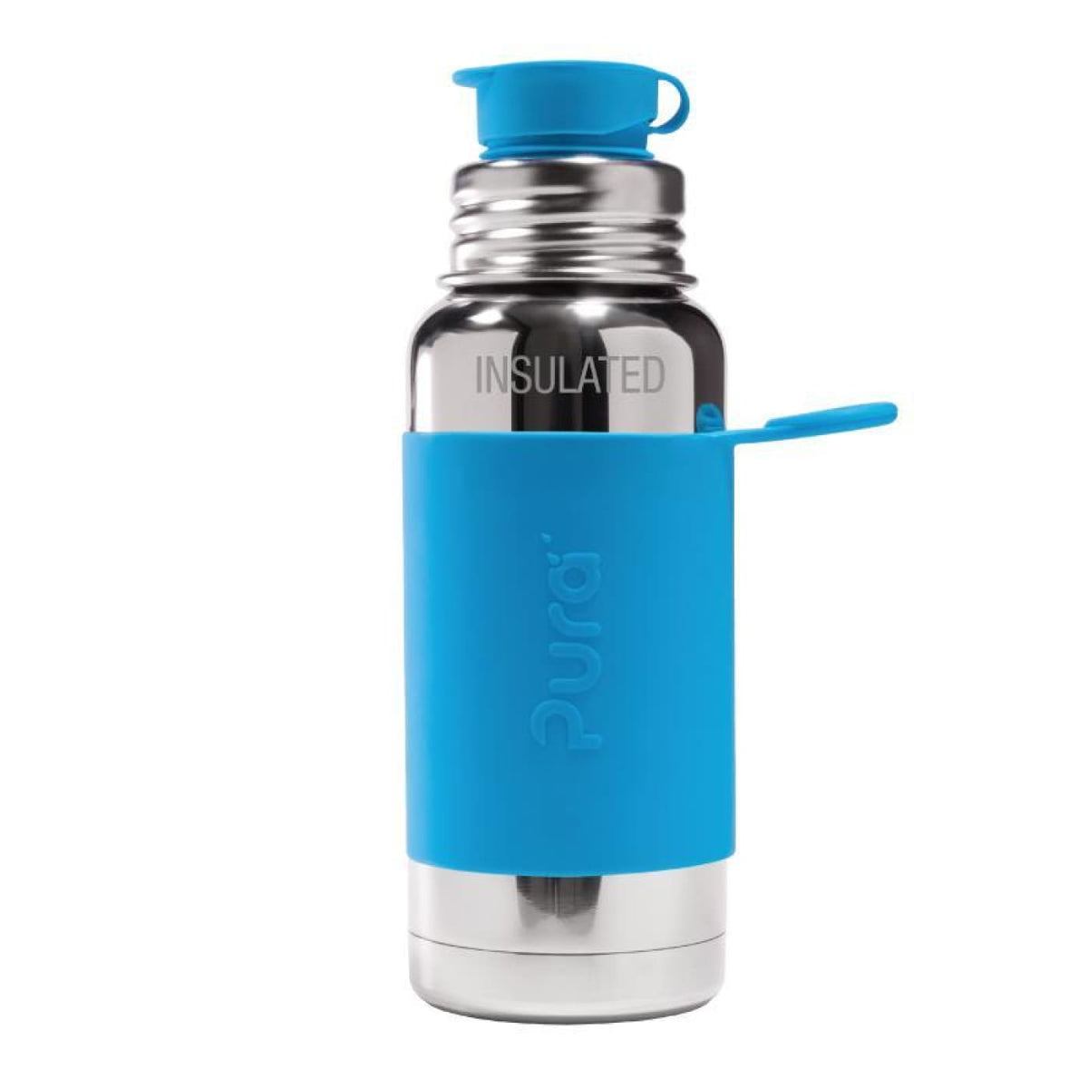 Pura Insulated Junior Sport Stainless Steel Bottle Aqua Sleeve 475ML - 475ML / Aqua - NURSING &amp; FEEDING - ECO RANGE