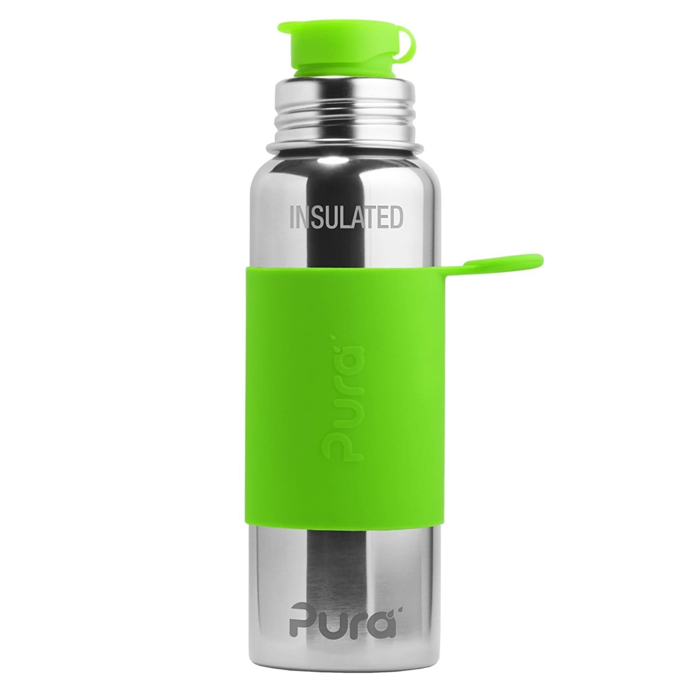 Pura Insulated Sport Stainless Steel Bottle - Green Sleeve 650ML - NURSING & FEEDING - ECO RANGE
