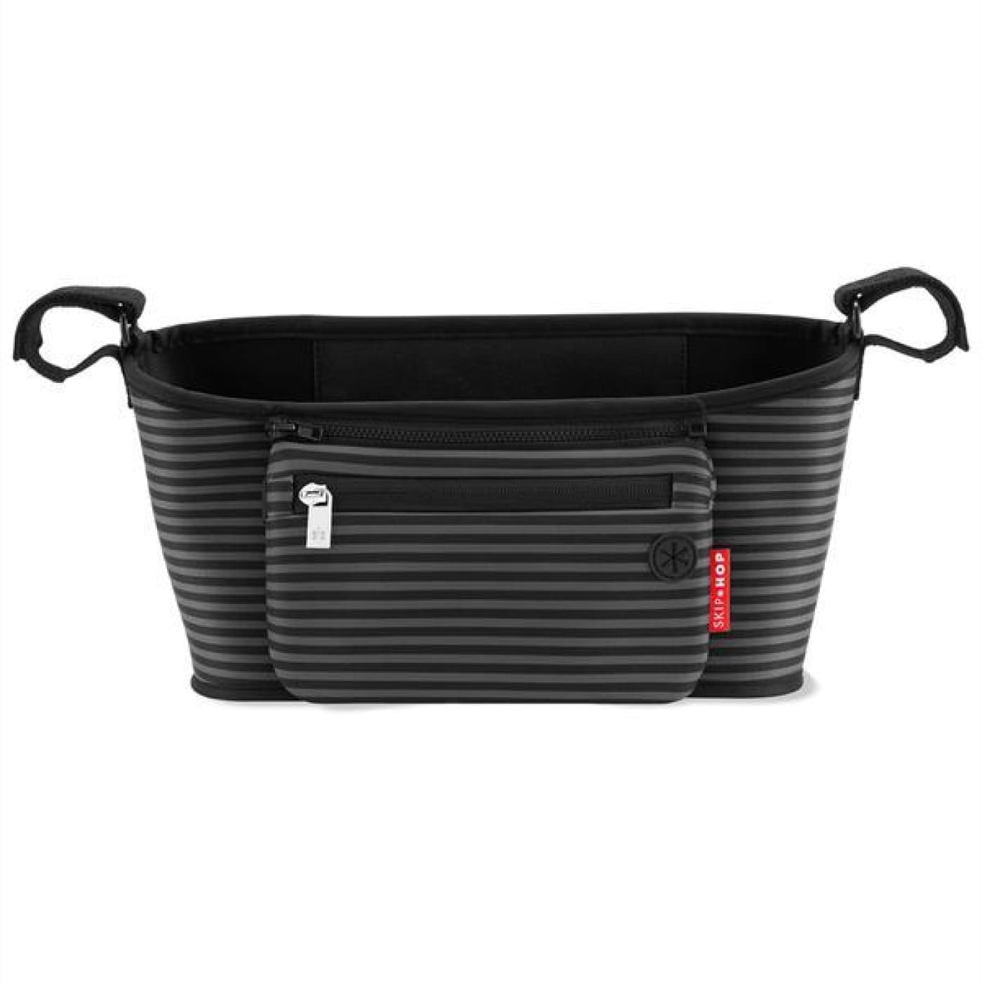 Skip Hop Luxe Stroller Organiser - Black/Grey Stripe - Black/Grey Stripe - PRAMS & STROLLERS - PRAM ORGANISERS
