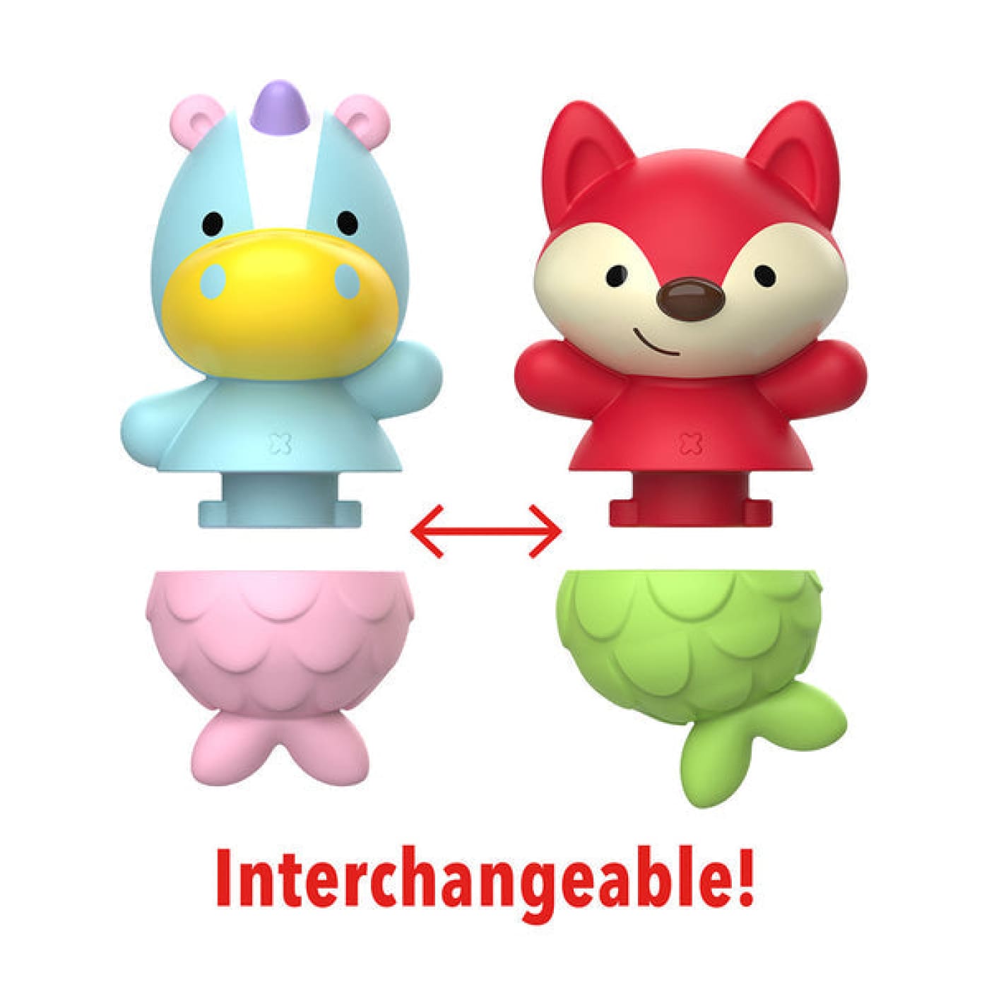 Skip Hop Mix & Match Flippers - Unicorn/Fox - Unicorn/Fox - BATHTIME & CHANGING - BATH TOYS/AIDS